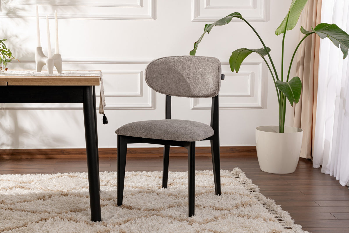 Set of 2 Lionte Dining Chairs in Grey and Black – product image 1