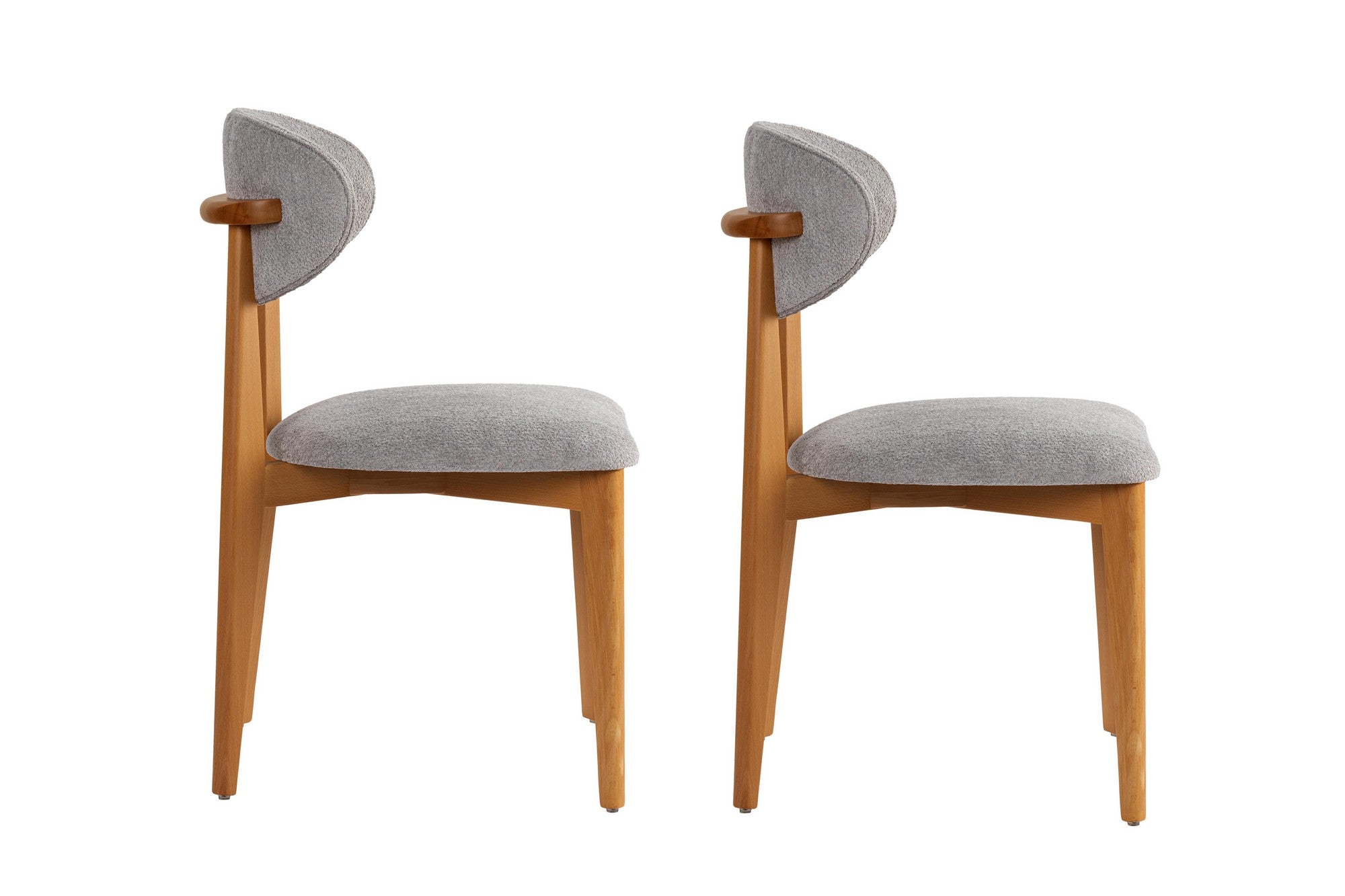 Set of 2 Lionte Dining Chairs in Grey and Dark Oak – product image 3