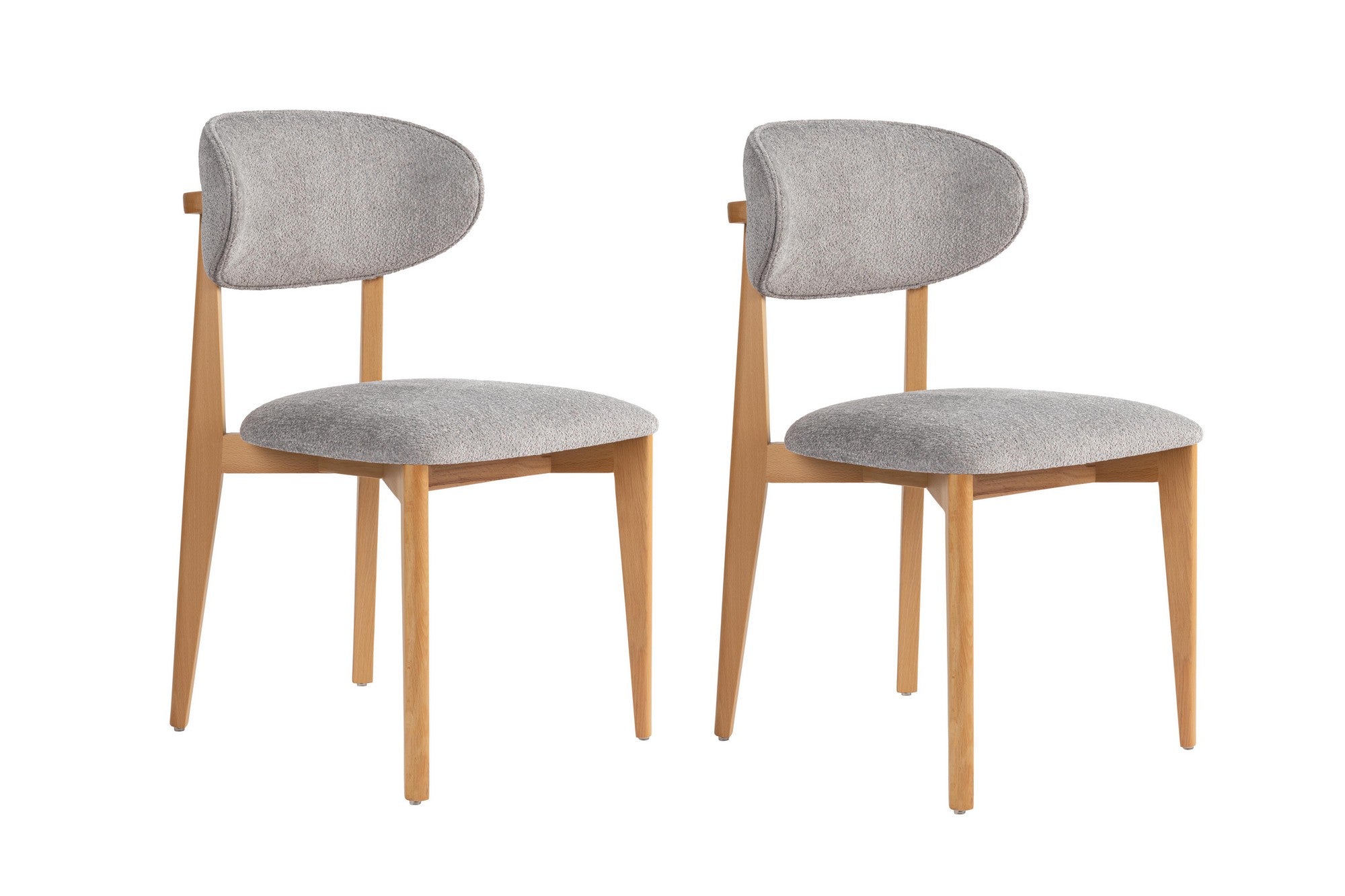 Set of 2 Lionte Dining Chairs in Grey and Light Oak – product image 2