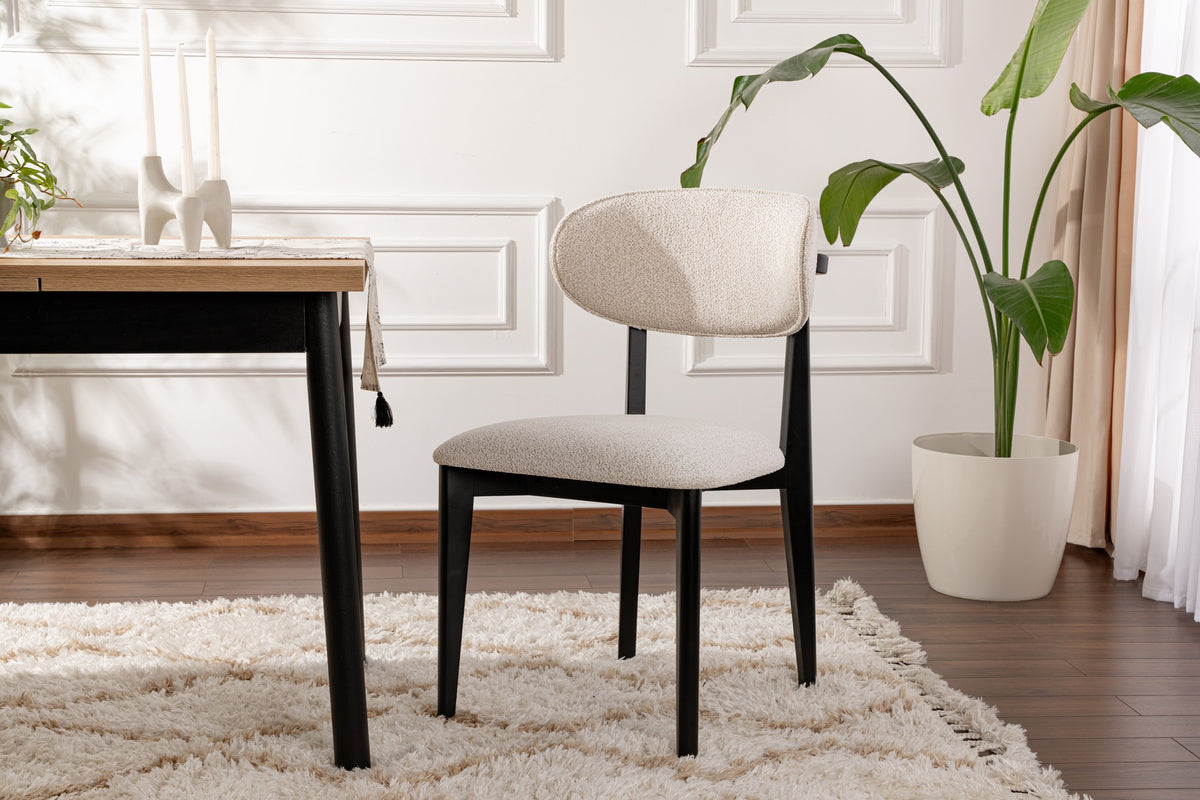 Set of 2 Lionte Dining Chairs in White and Black – product image 1