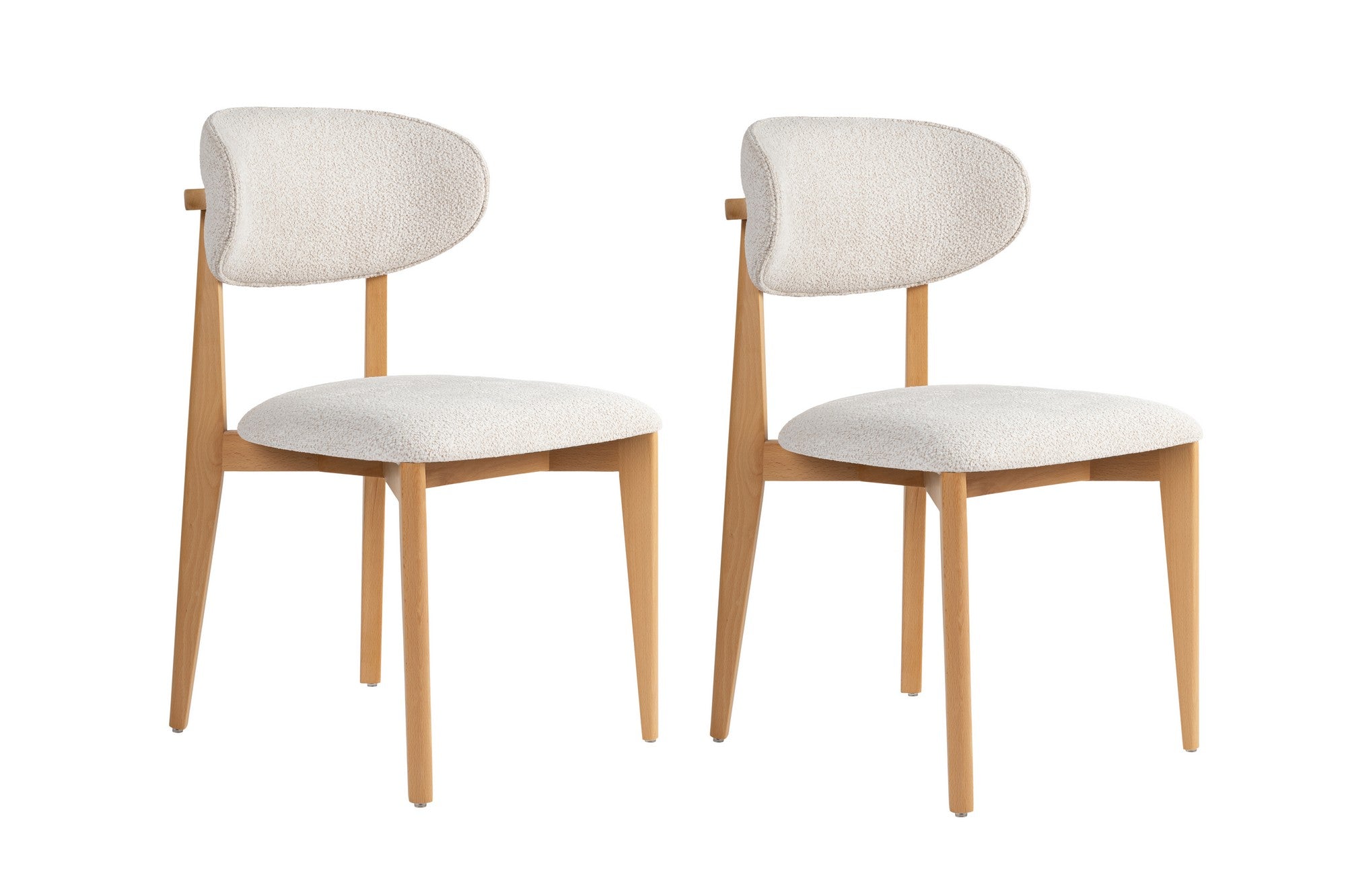 Set of 2 Lionte Dining Chairs in White and Light Oak – product image 2