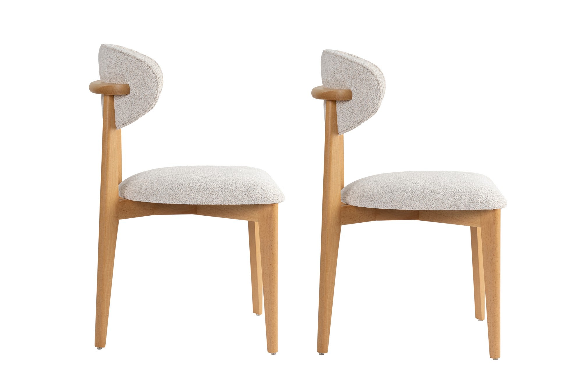 Set of 2 Lionte Dining Chairs in White and Light Oak – product image 3