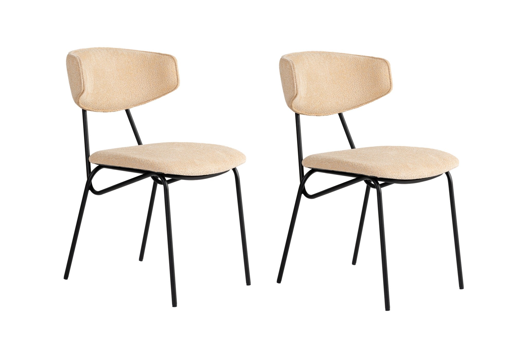 Set of 2 Nancy Metal Dining Chairs in Beige and Black – product image 2