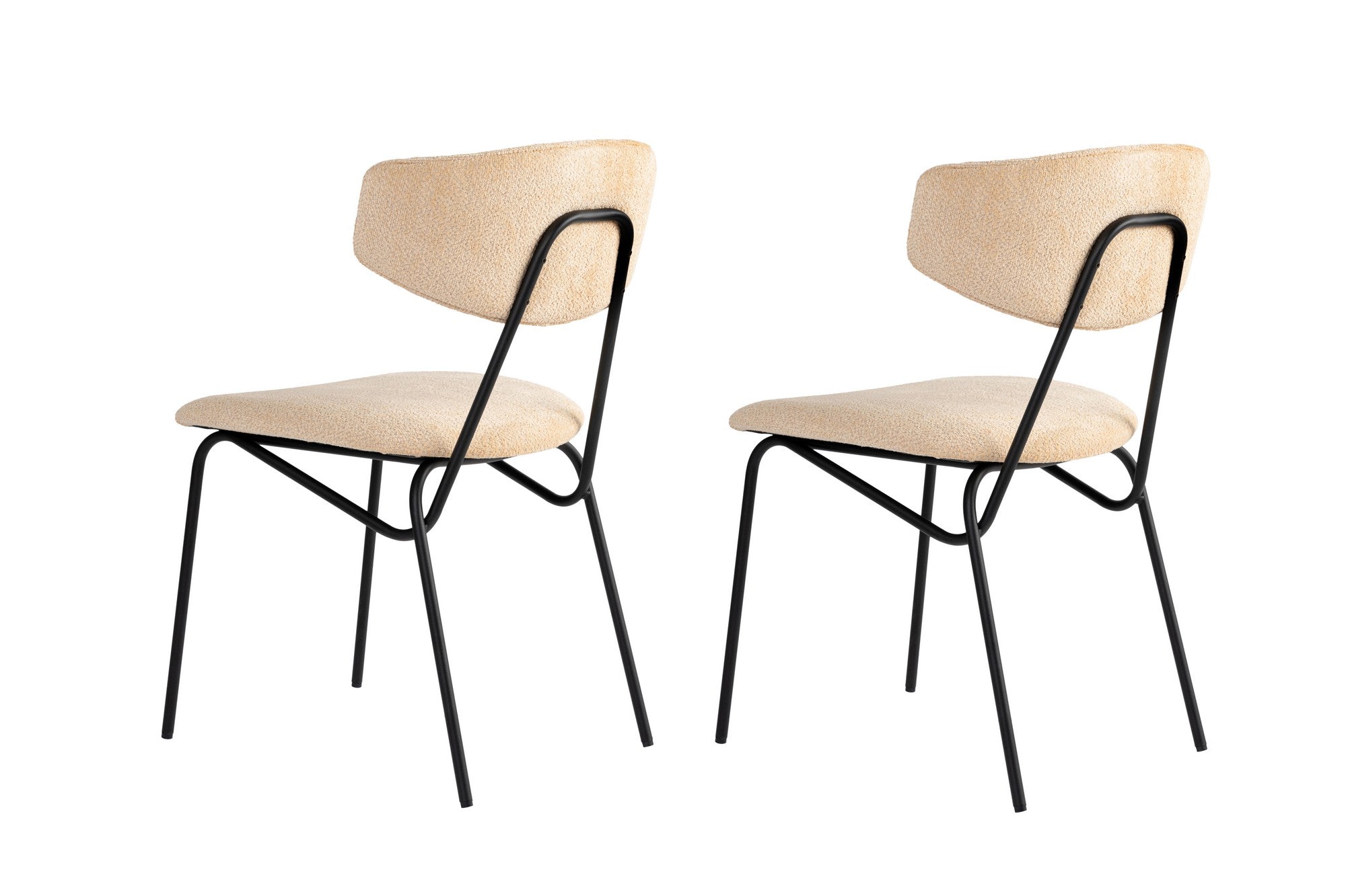 Set of 2 Nancy Metal Dining Chairs in Beige and Black – product image 3