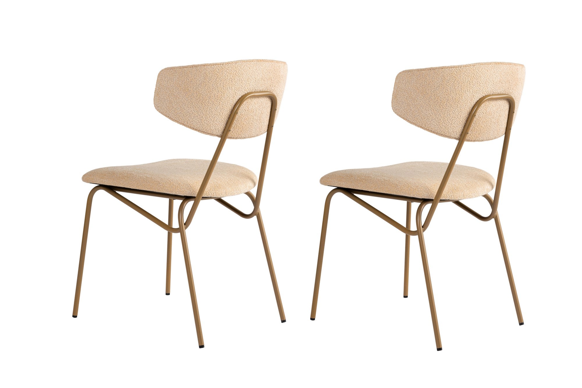 Set of 2 Nancy Metal Dining Chairs in Beige and Gold – product image 3
