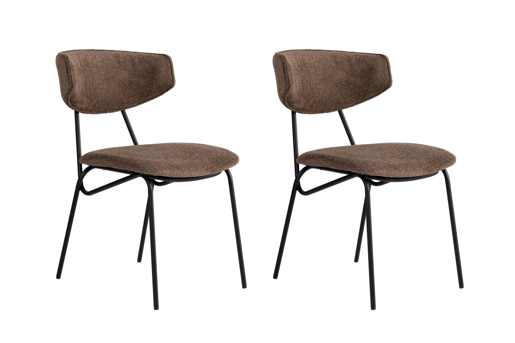 Set of 2 Nancy Metal Dining Chairs in Brown and Black – product image 2