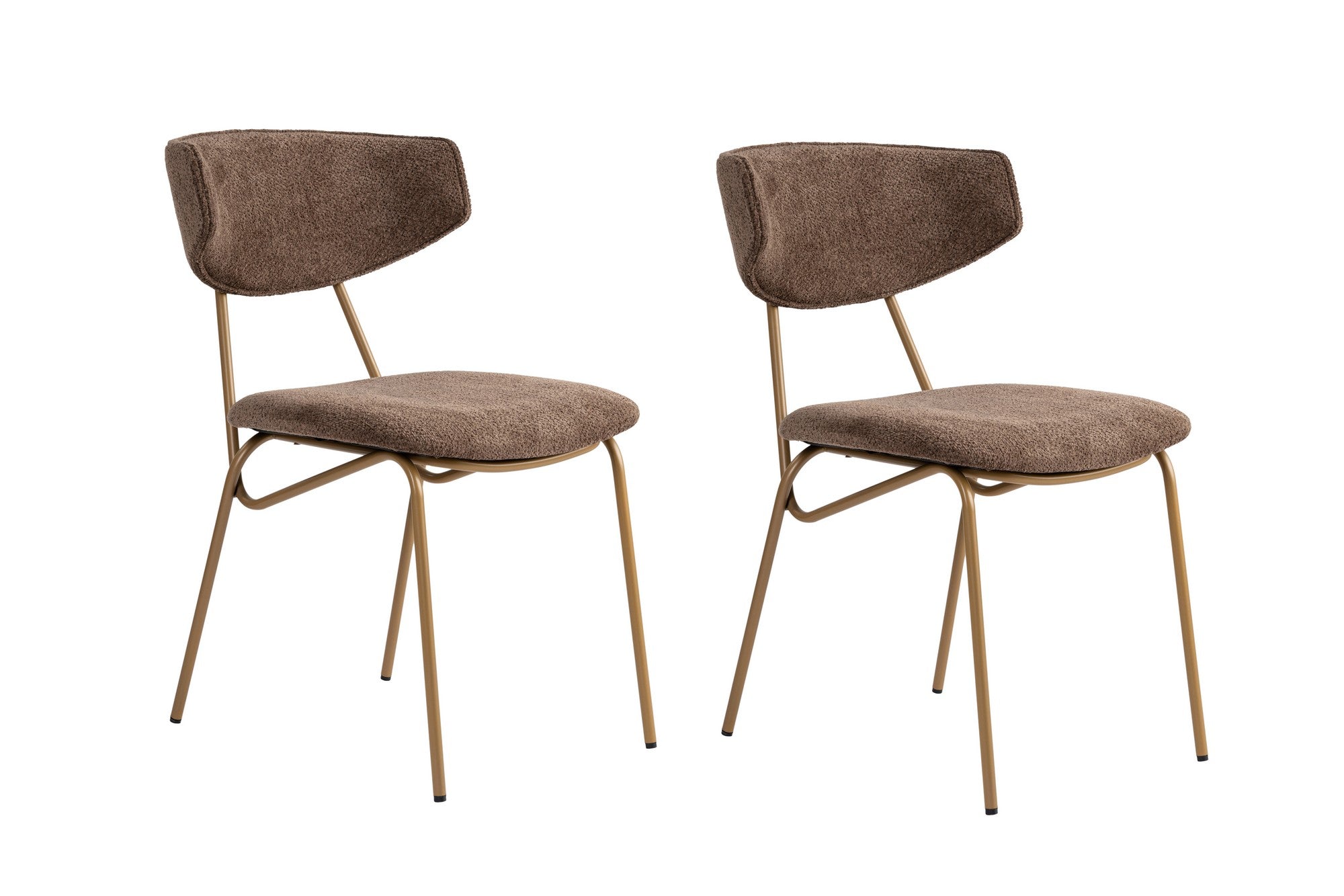 Set of 2 Nancy Metal Dining Chairs in Brown and Gold – product image 2
