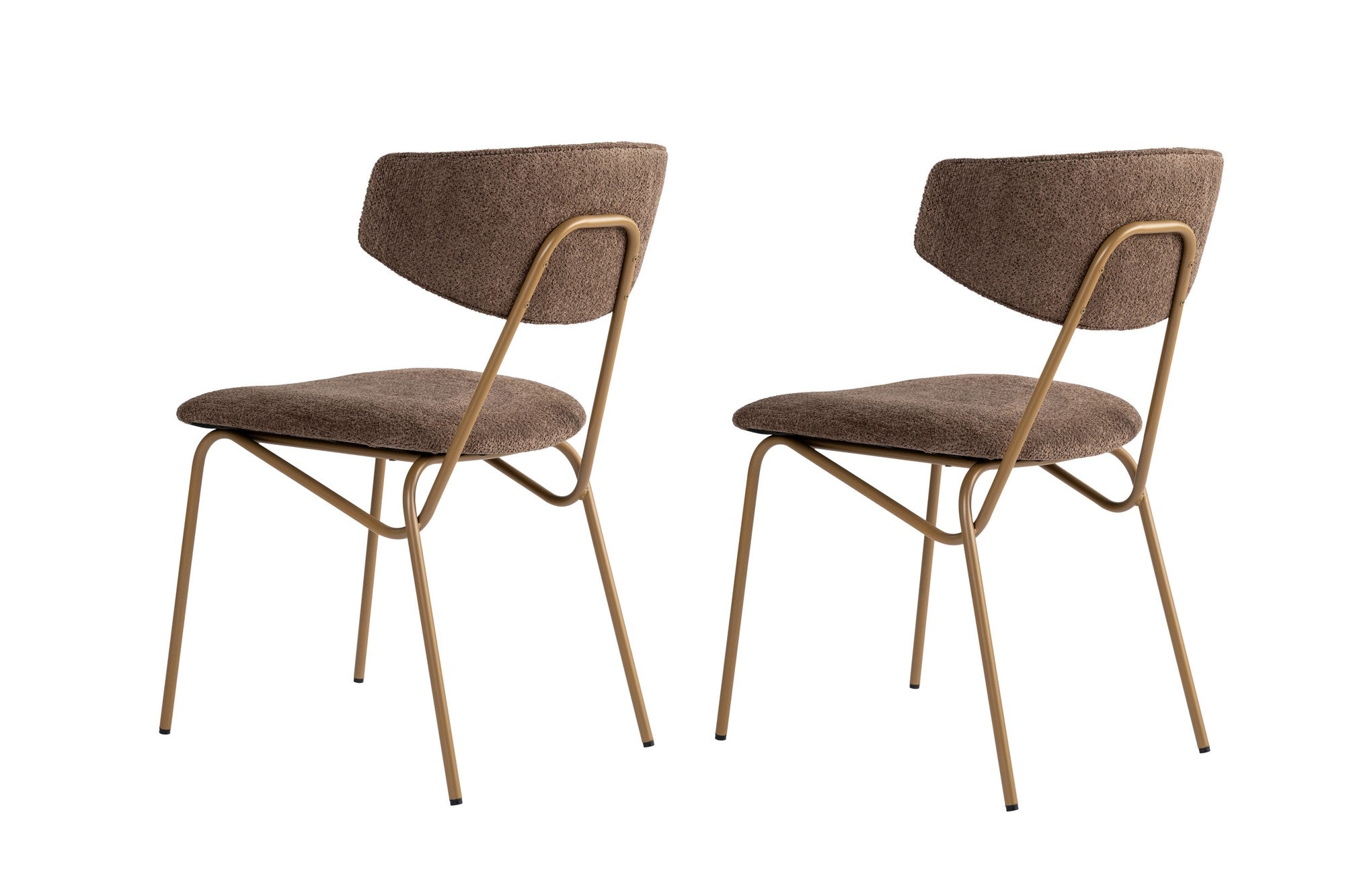Set of 2 Nancy Metal Dining Chairs in Brown and Gold – product image 3