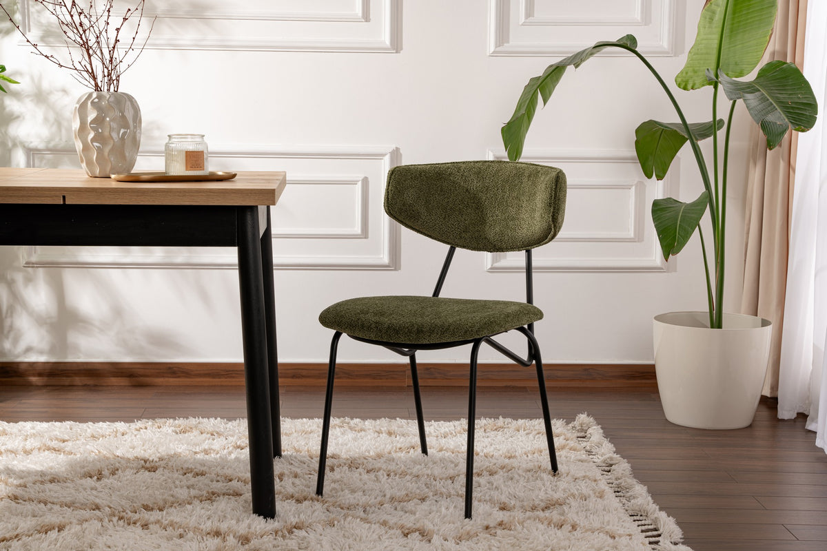 Set of 2 Nancy Metal Dining Chairs in Green and Black – product image 1