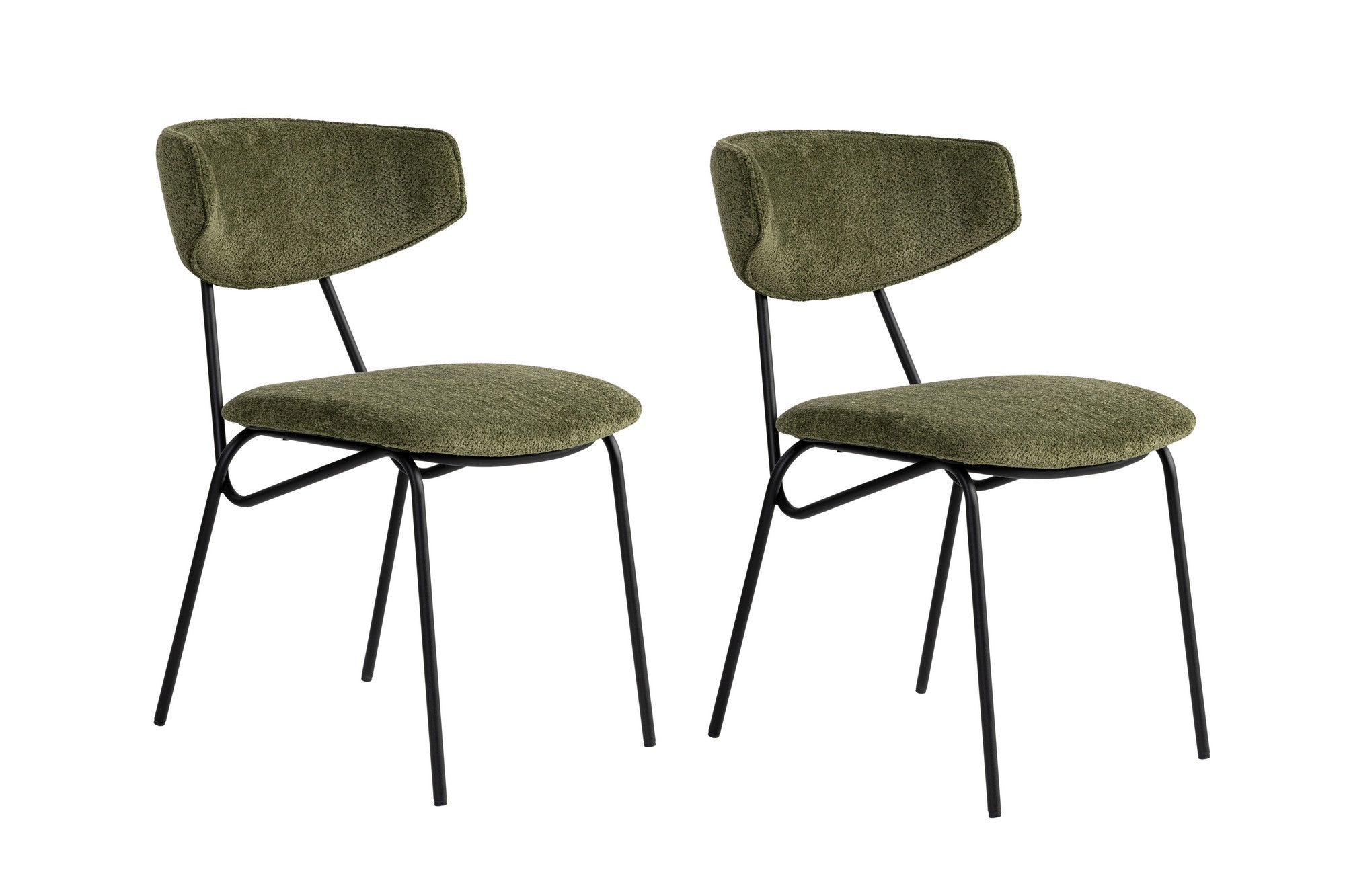 Set of 2 Nancy Metal Dining Chairs in Green and Black – product image 2