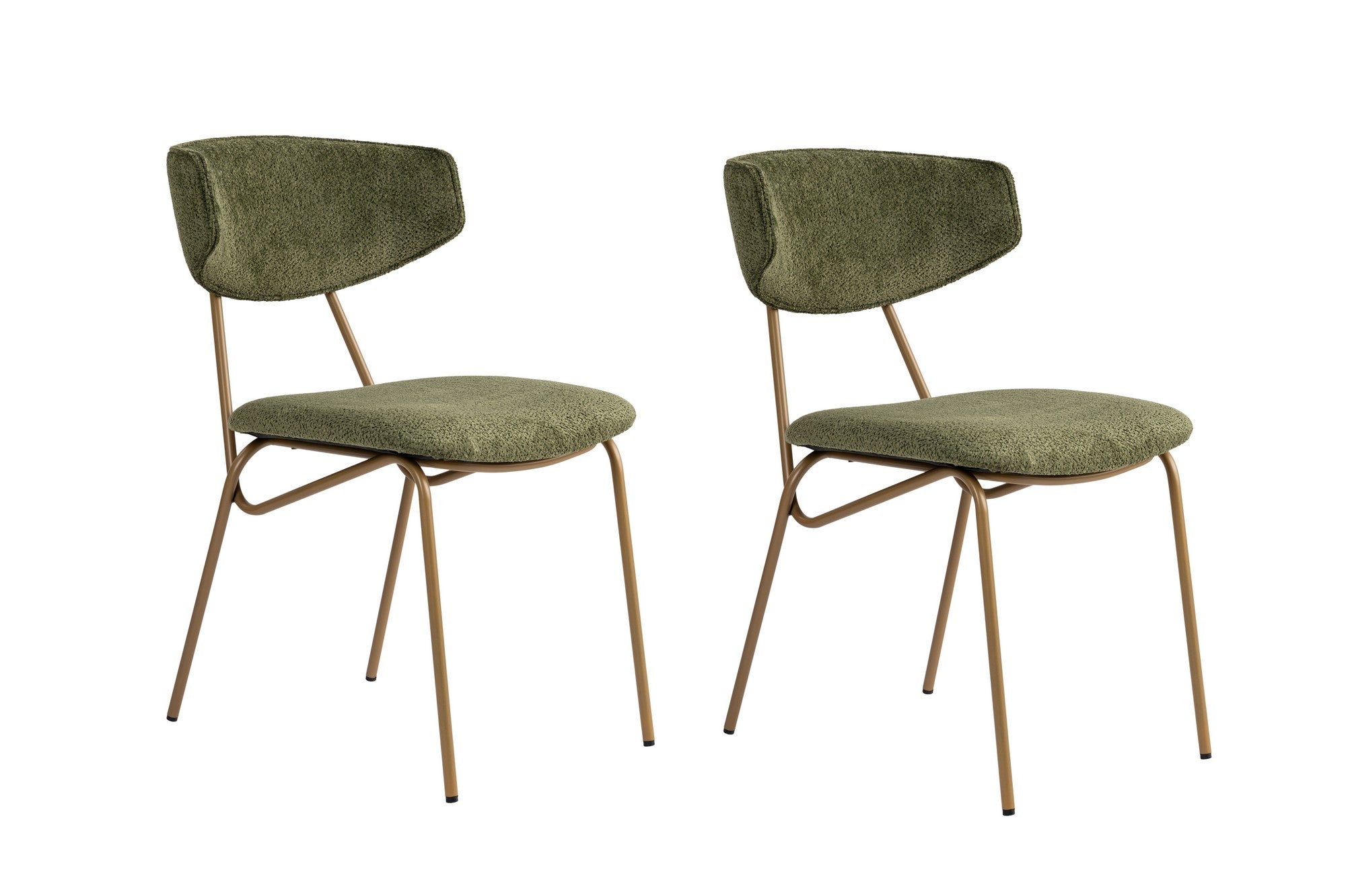 Set of 2 Nancy Metal Dining Chairs in Green and Gold – product image 2