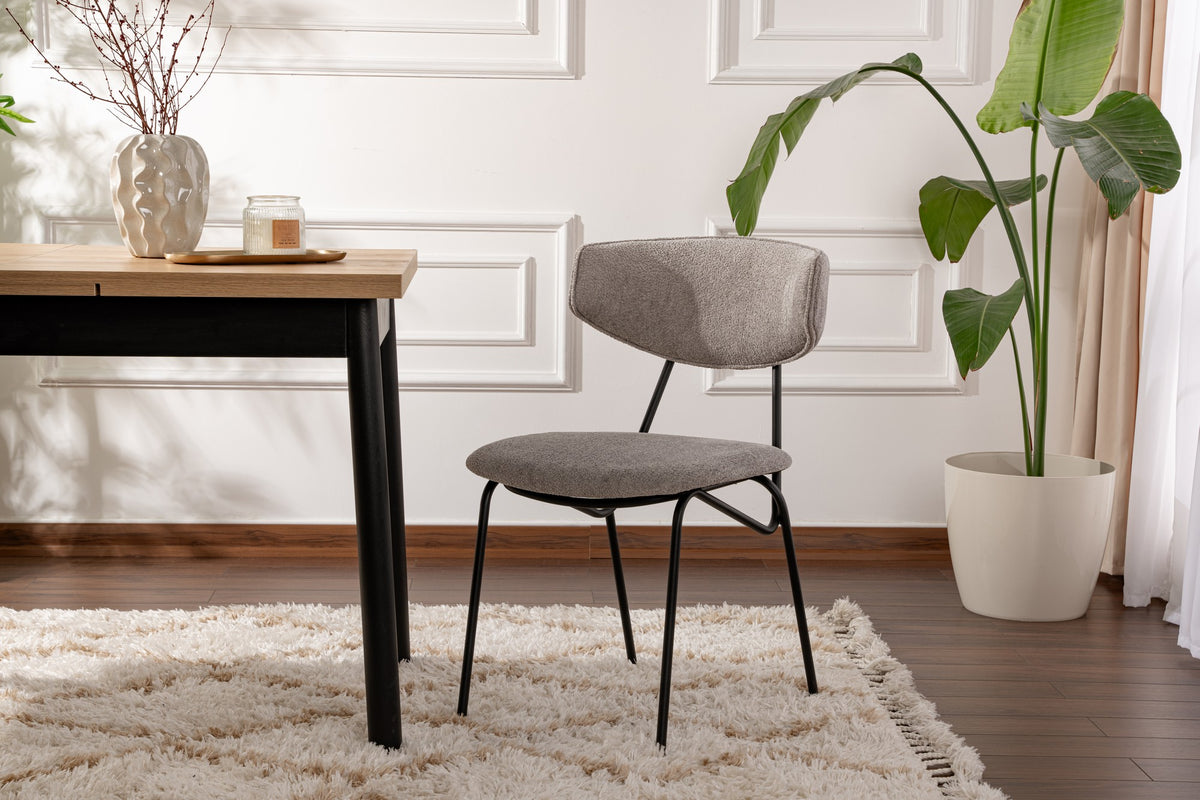 Set of 2 Nancy Metal Dining Chairs in Grey and Black – product image 1