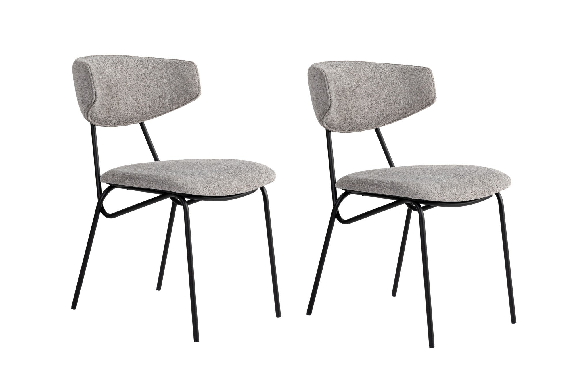 Set of 2 Nancy Metal Dining Chairs in Grey and Black – product image 2