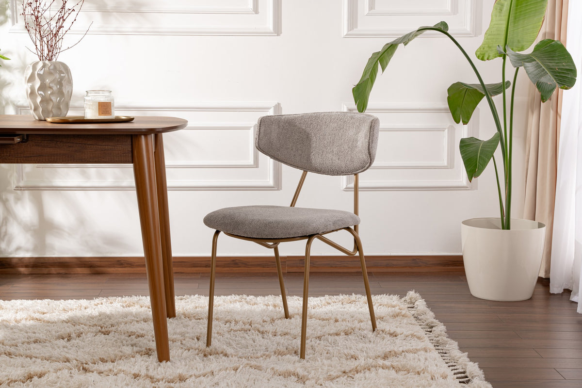 Set of 2 Nancy Metal Dining Chairs in Grey and Gold – product image 1