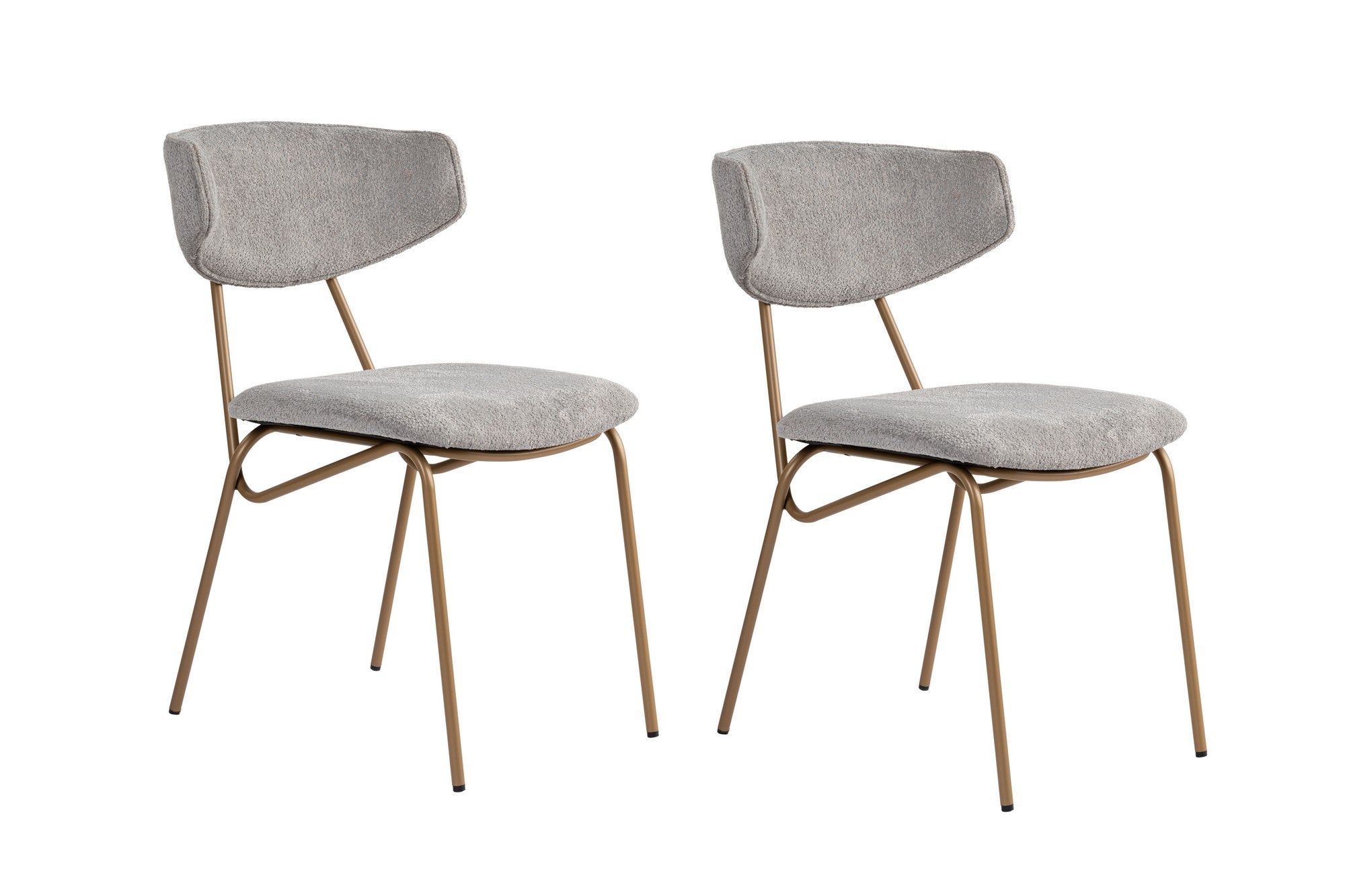 Set of 2 Nancy Metal Dining Chairs in Grey and Gold – product image 2