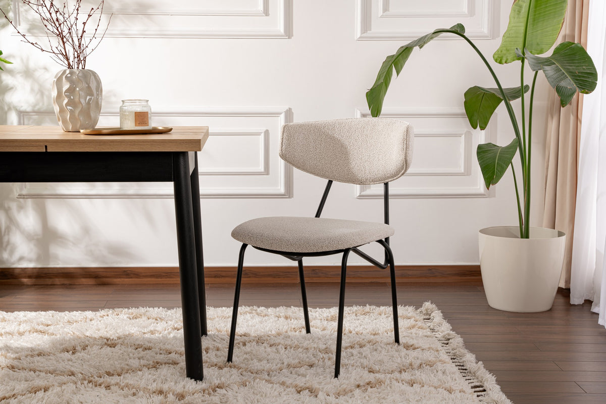 Set of 2 Nancy Metal Dining Chairs in White and Black – product image 1