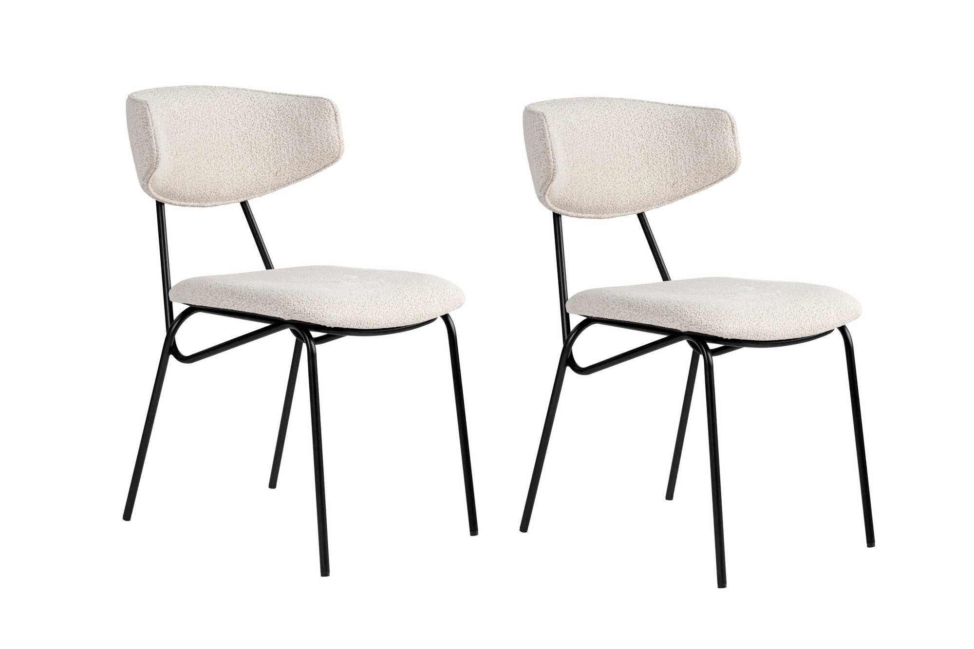 Set of 2 Nancy Metal Dining Chairs in White and Black – product image 2