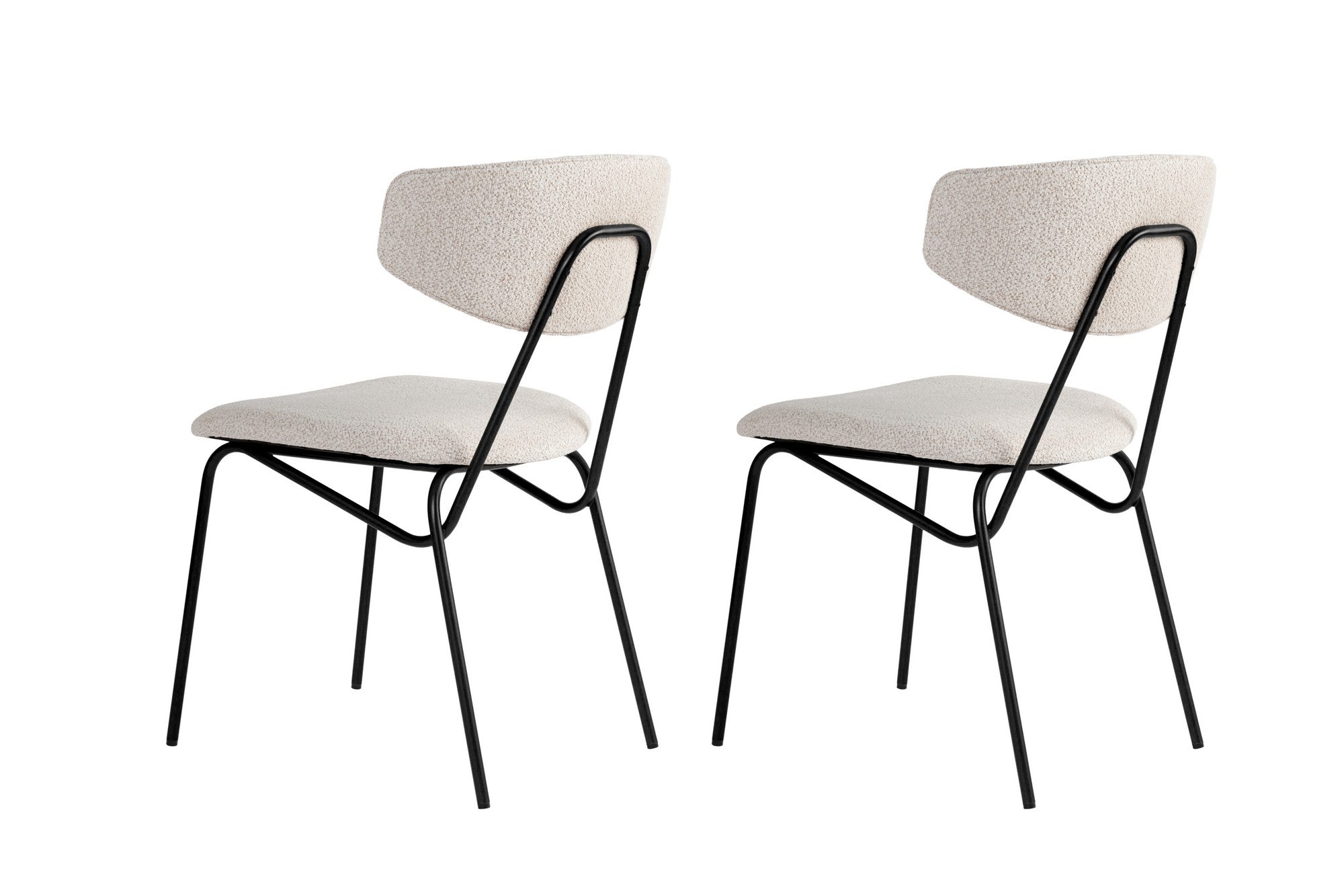 Set of 2 Nancy Metal Dining Chairs in White and Black – product image 3