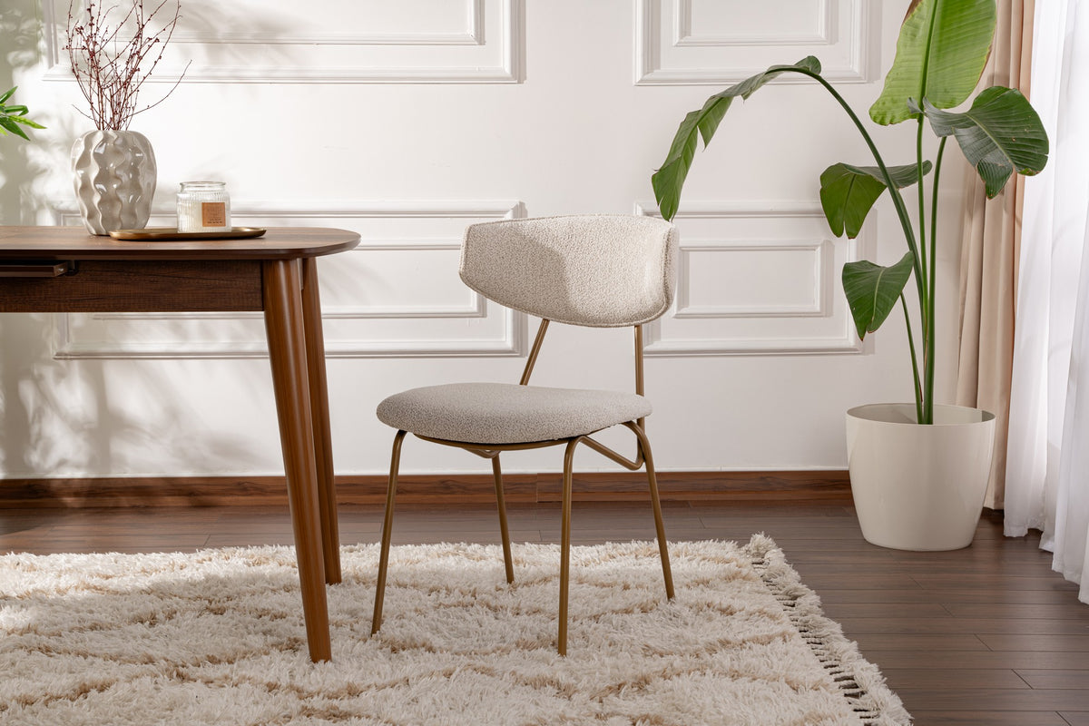 Set of 2 Nancy Metal Dining Chairs in White and Gold – product image 1