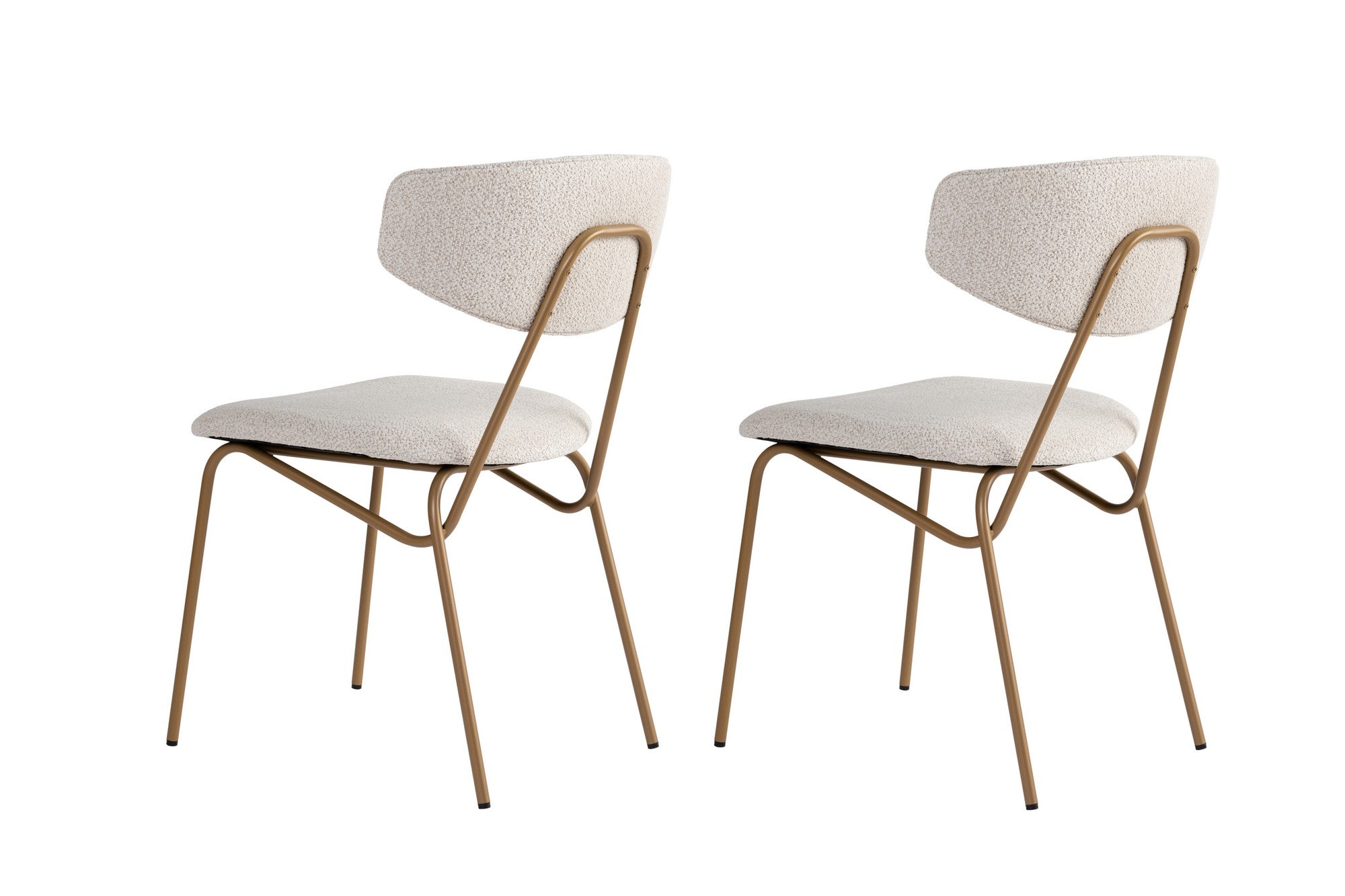 Set of 2 Nancy Metal Dining Chairs in White and Gold – product image 3