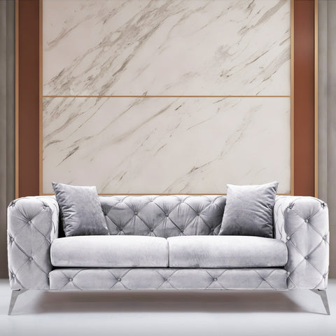 Como – Light Grey 2 Seater Sofa | Compact Modern Couch for Two