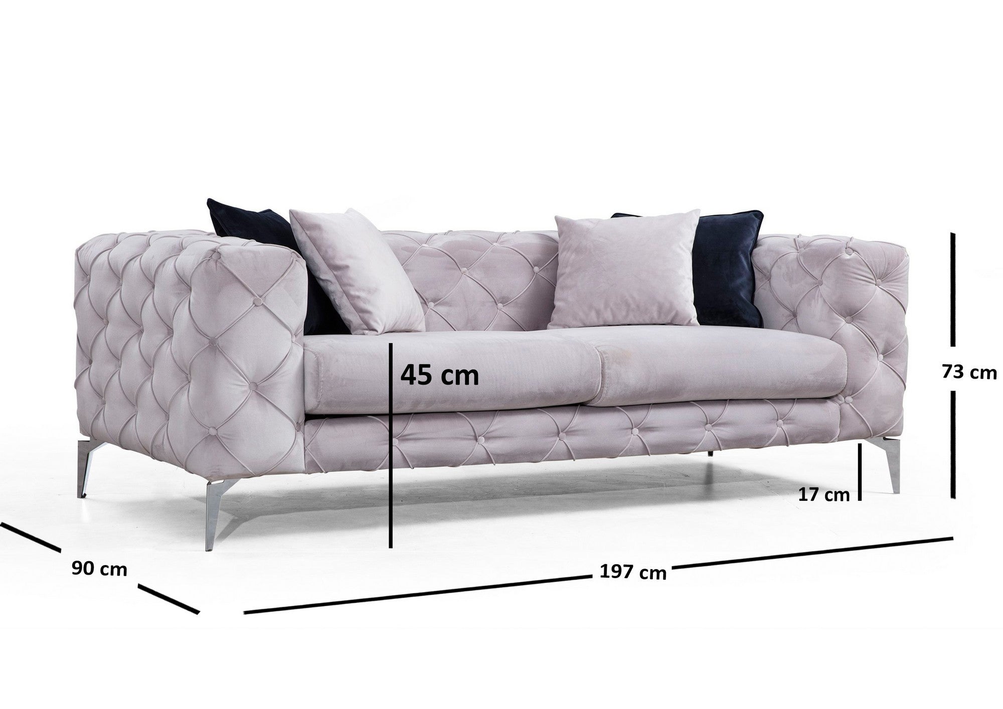 Como – Light Grey 2 Seater Sofa | Compact Modern Couch for Two