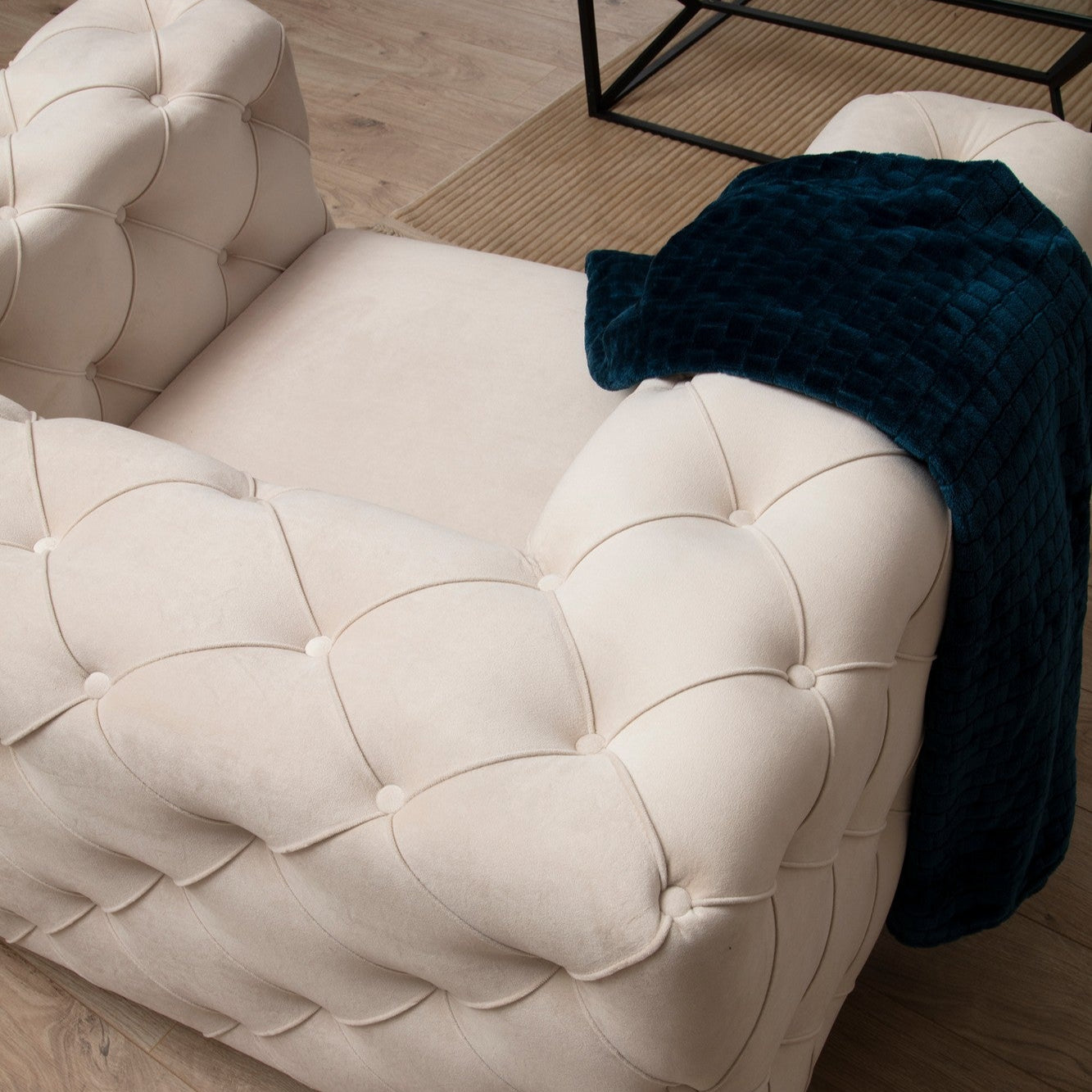 Como  | Ecru Wing Chair – Designer Lounge Armchair