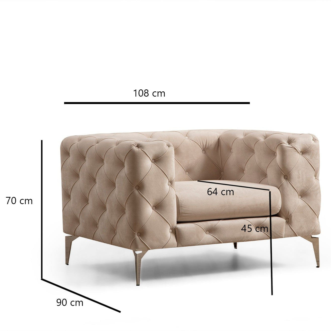 Como  | Ecru Wing Chair – Designer Lounge Armchair