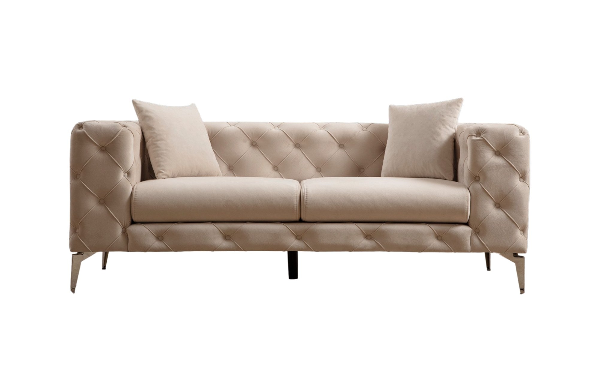 Como – Ecru 2 Seater Sofa | Compact Modern Couch for Two