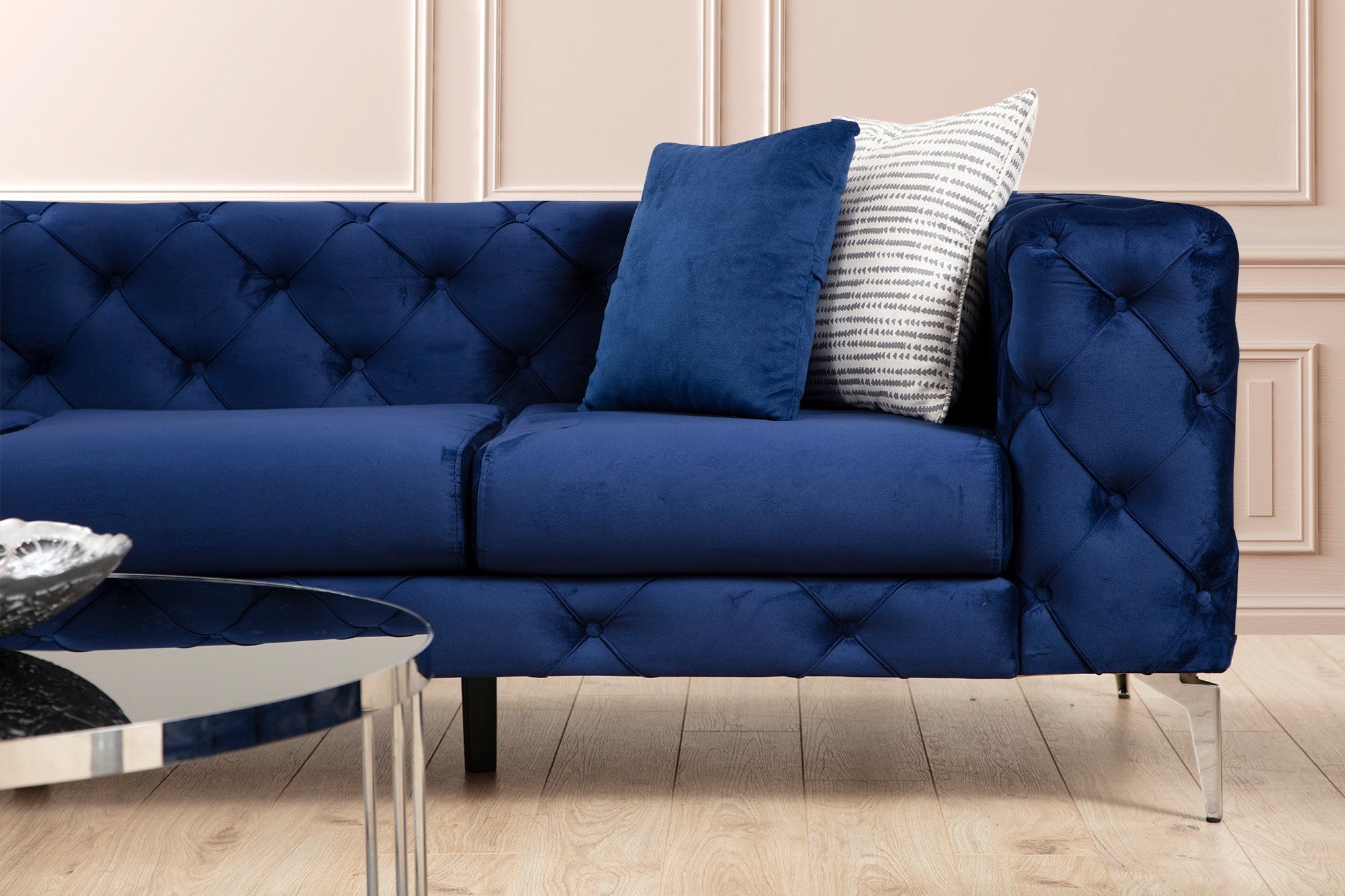 Como – Navy Blue 2 Seater Sofa | Compact Modern Couch for Two