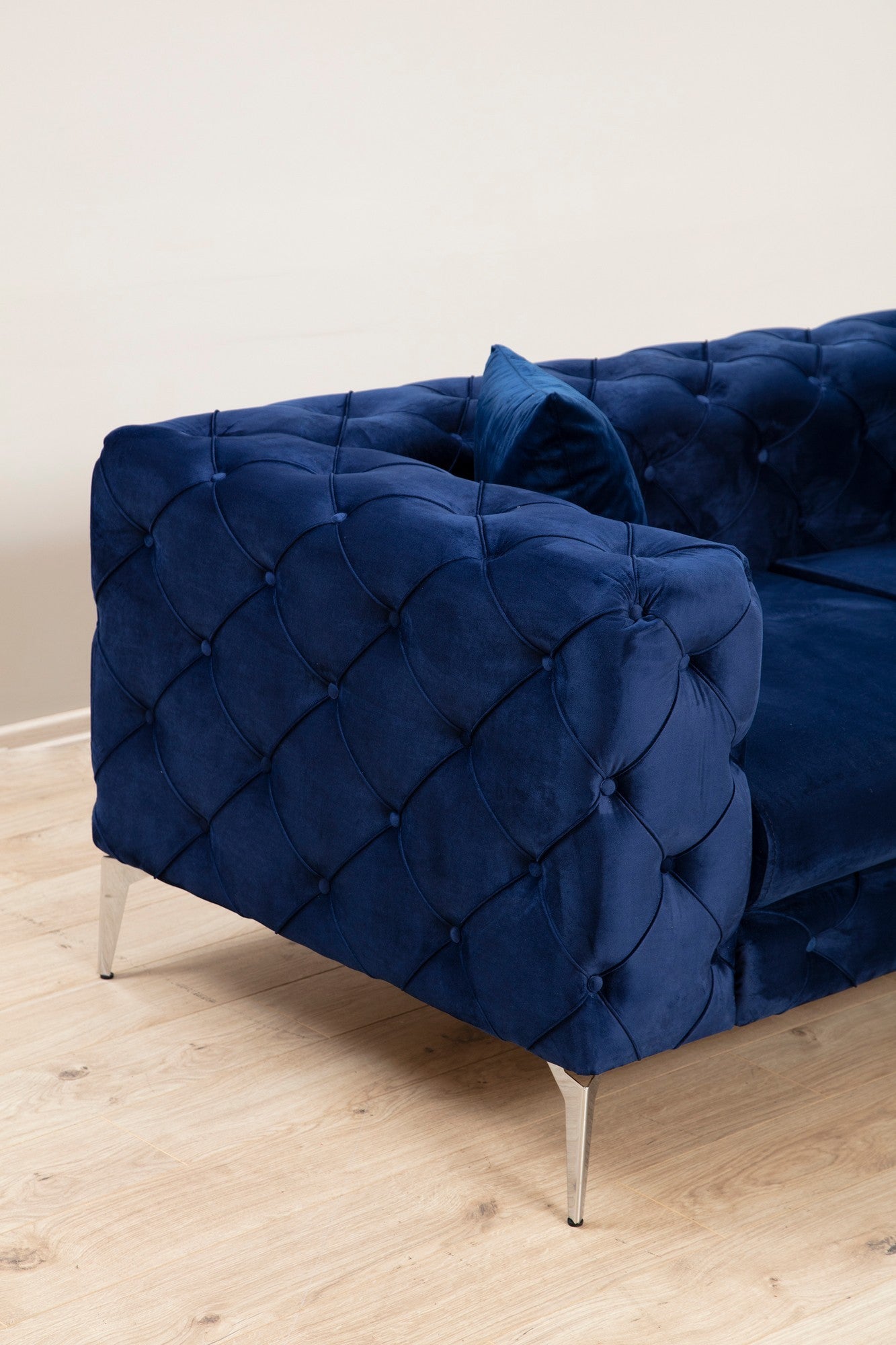Como Navy Blue 3 Seater Sofa | Comfortable Modern tufted sofa