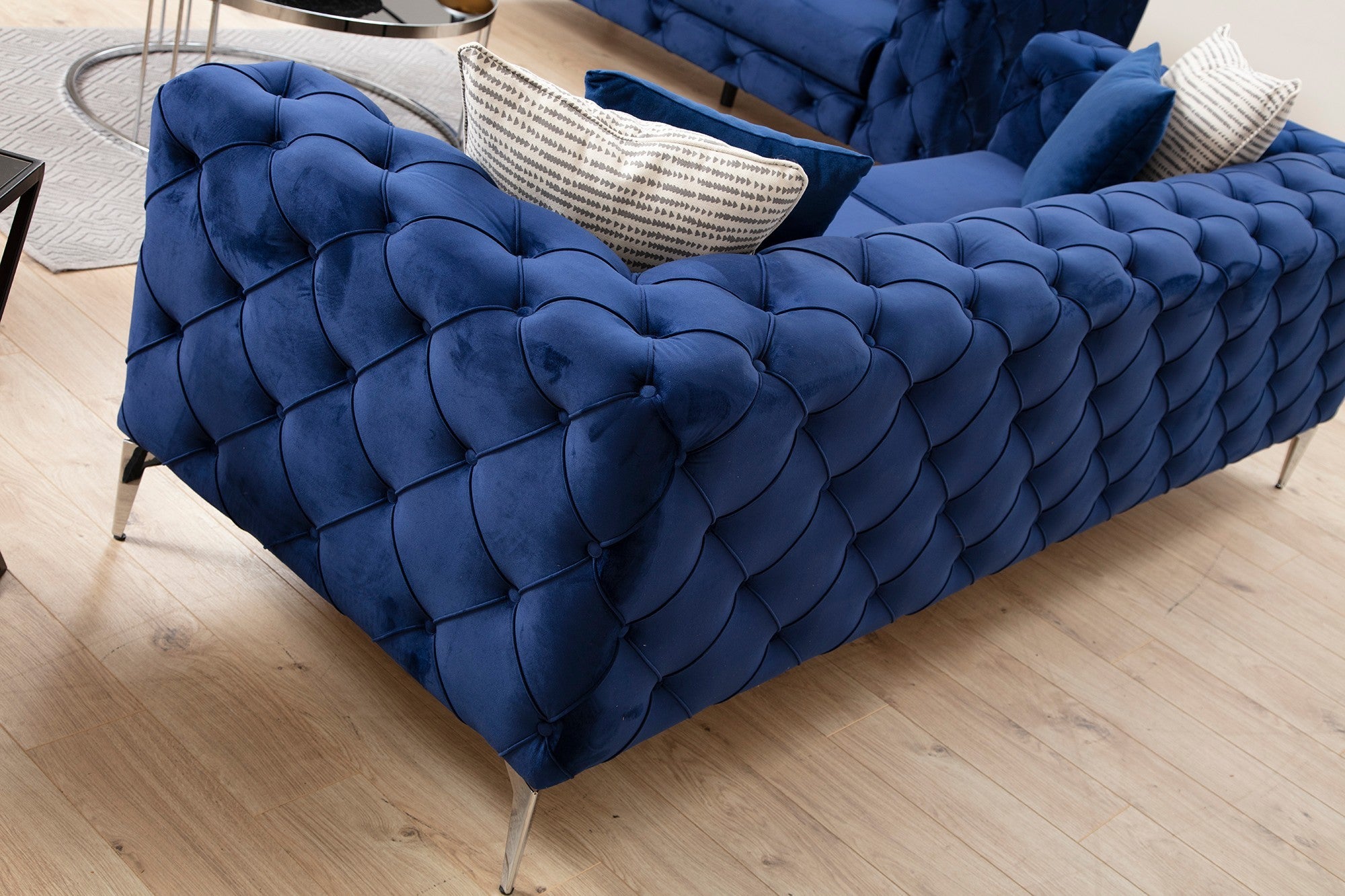 Como Navy Blue 3 Seater Sofa | Comfortable Modern tufted sofa