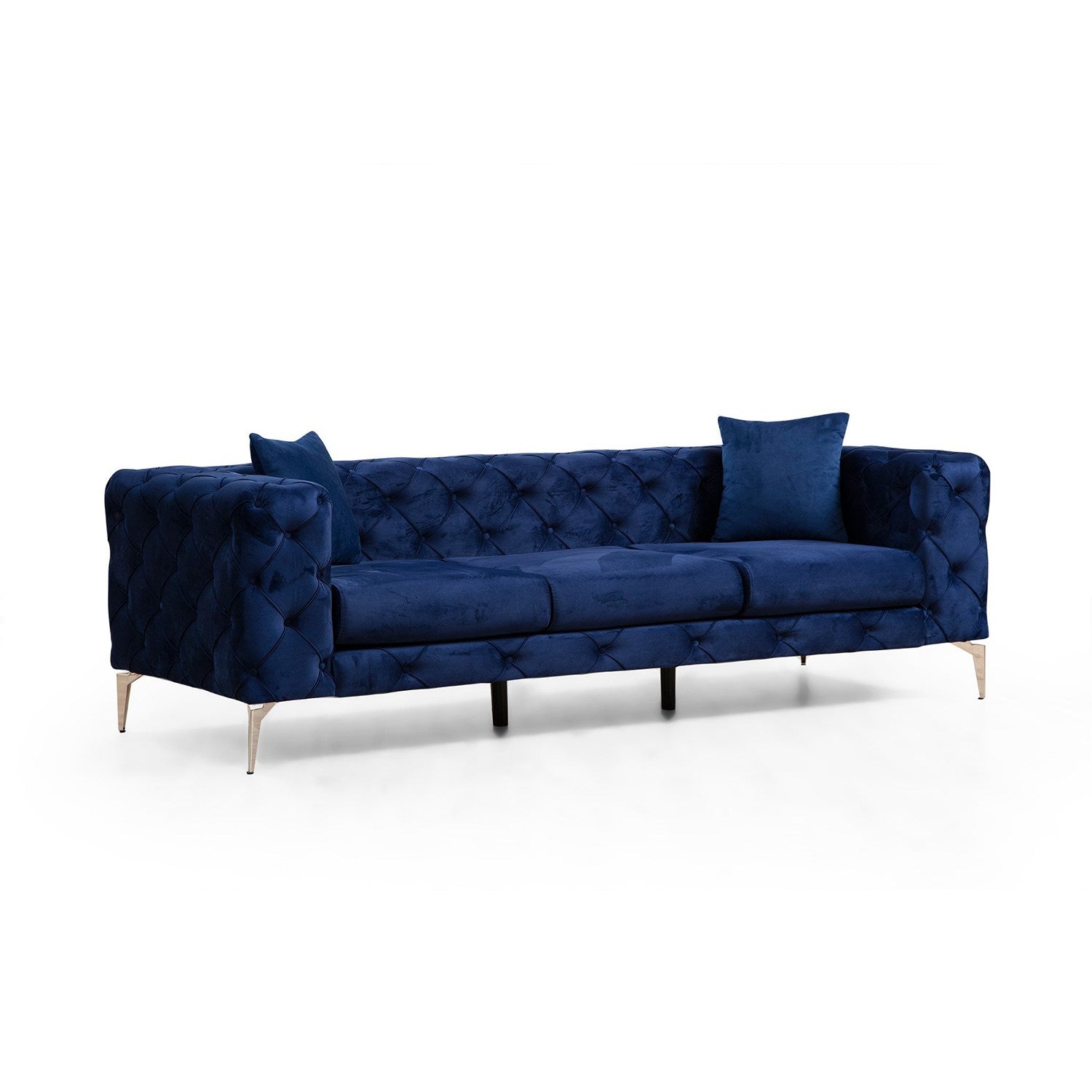 Como Navy Blue 3 Seater Sofa | Comfortable Modern tufted sofa