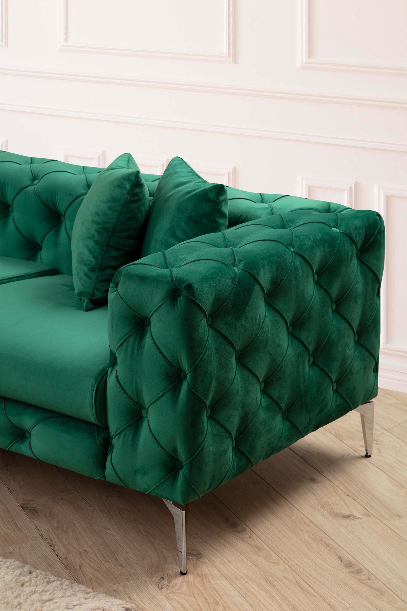Como – Green L Shape Corner Sofa | Designer Sectional for Living Room