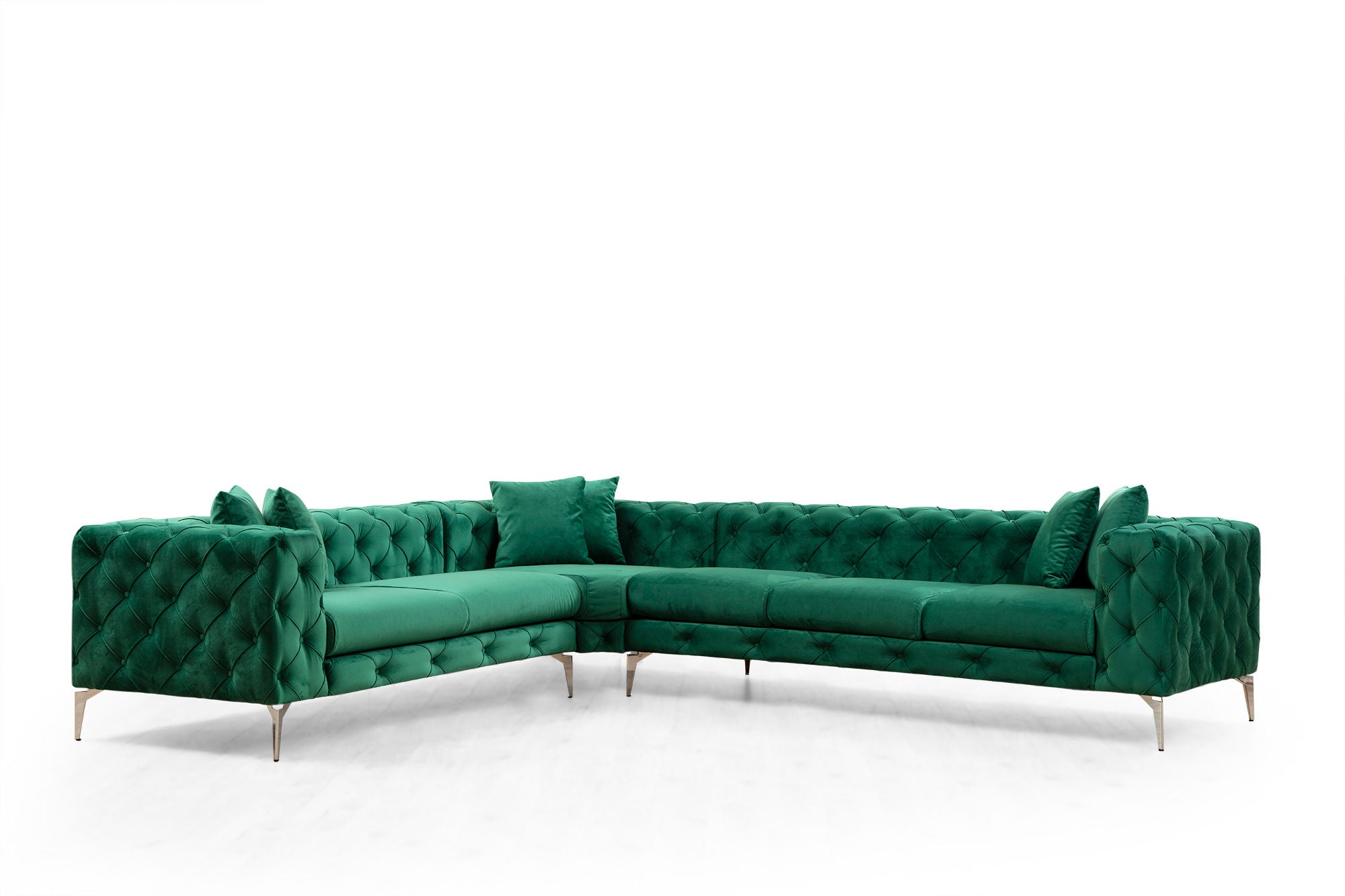 Como – Green L Shape Corner Sofa | Designer Sectional for Living Room