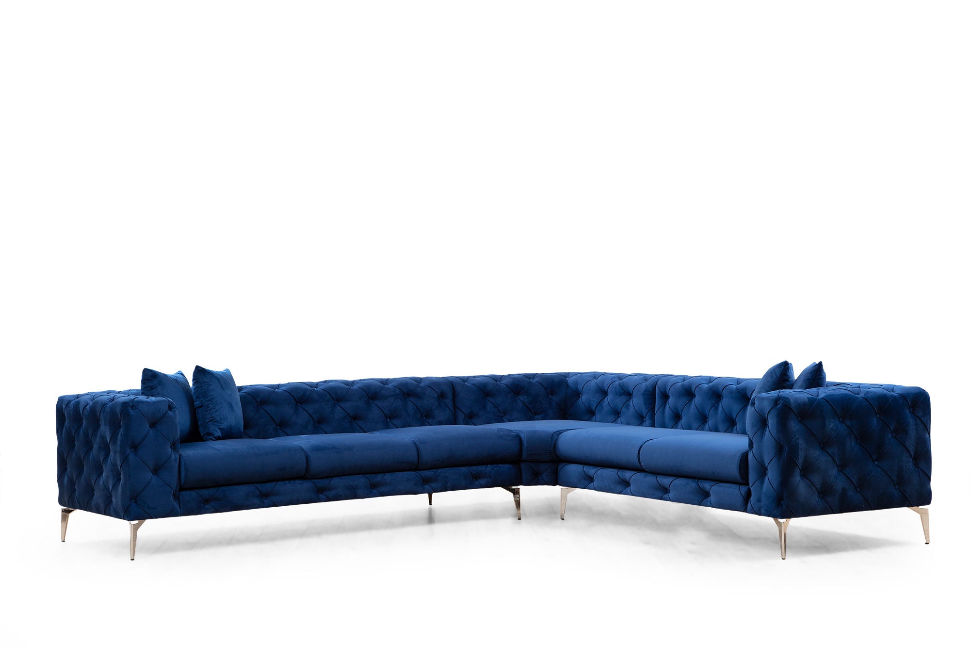 Como – Navy Blue L Shape Corner Sofa | Designer Sectional for Living Room