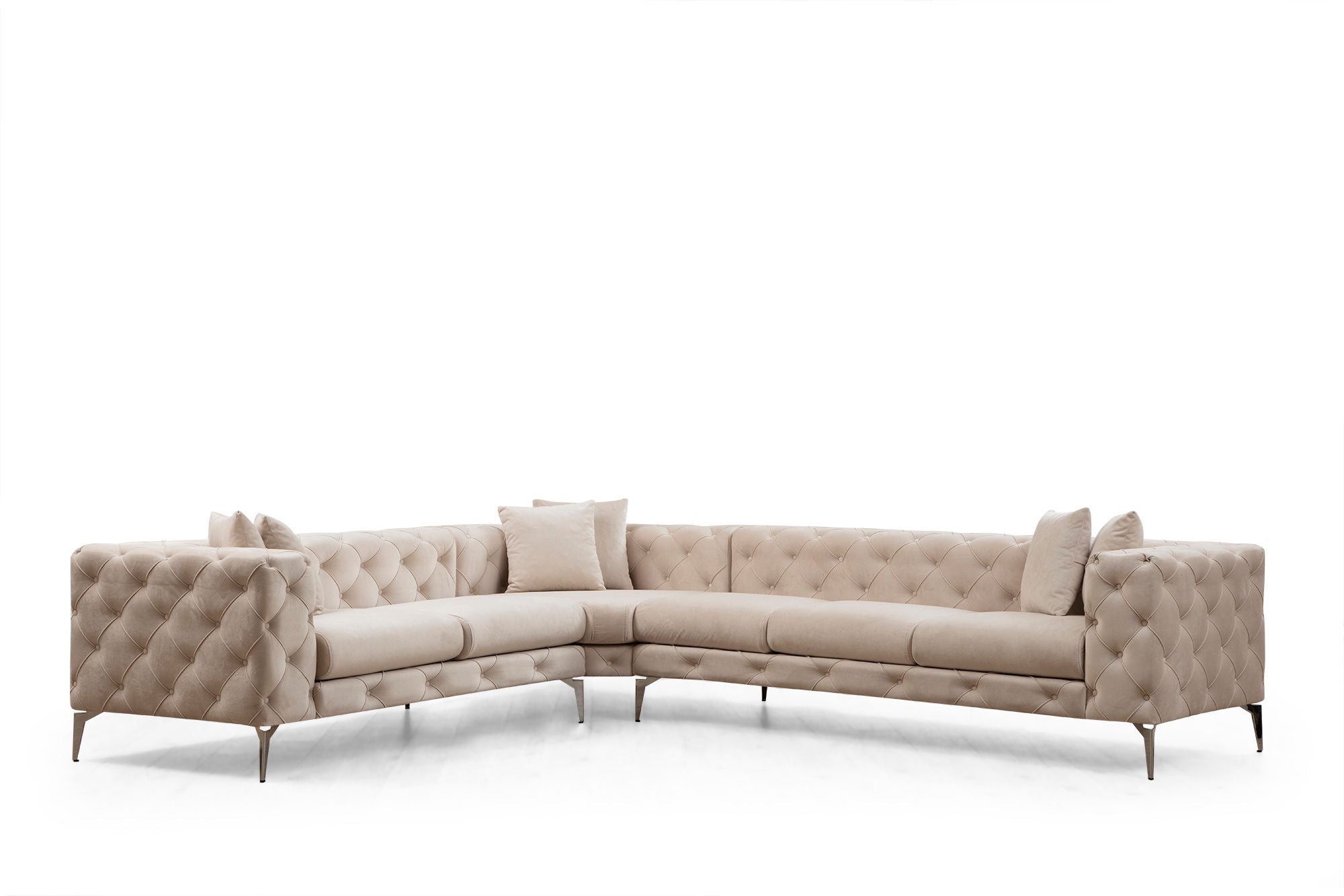 Como – Ecru L Shape Corner Sofa | Designer Sectional for Living Room