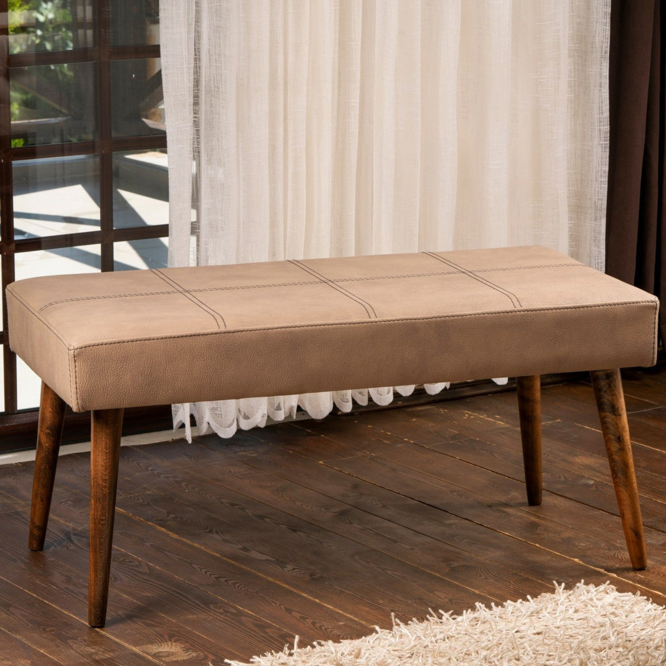 Pole | Mink Pouffe – Modern Upholstered Ottoman