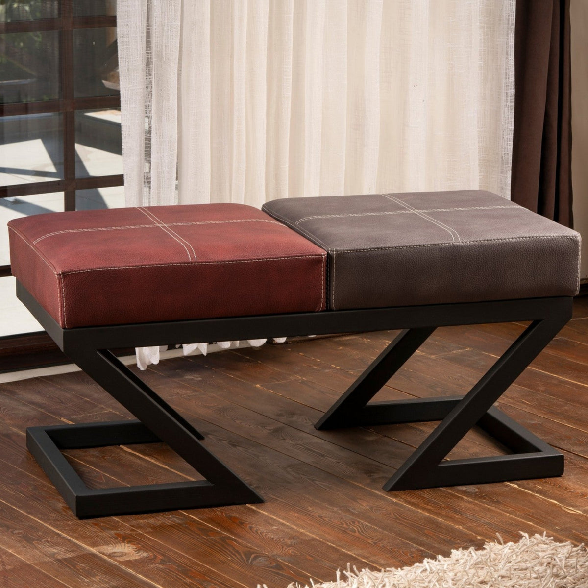 Brda Anthracite
Claret Red Pouffe Modern Upholstered Ottoman