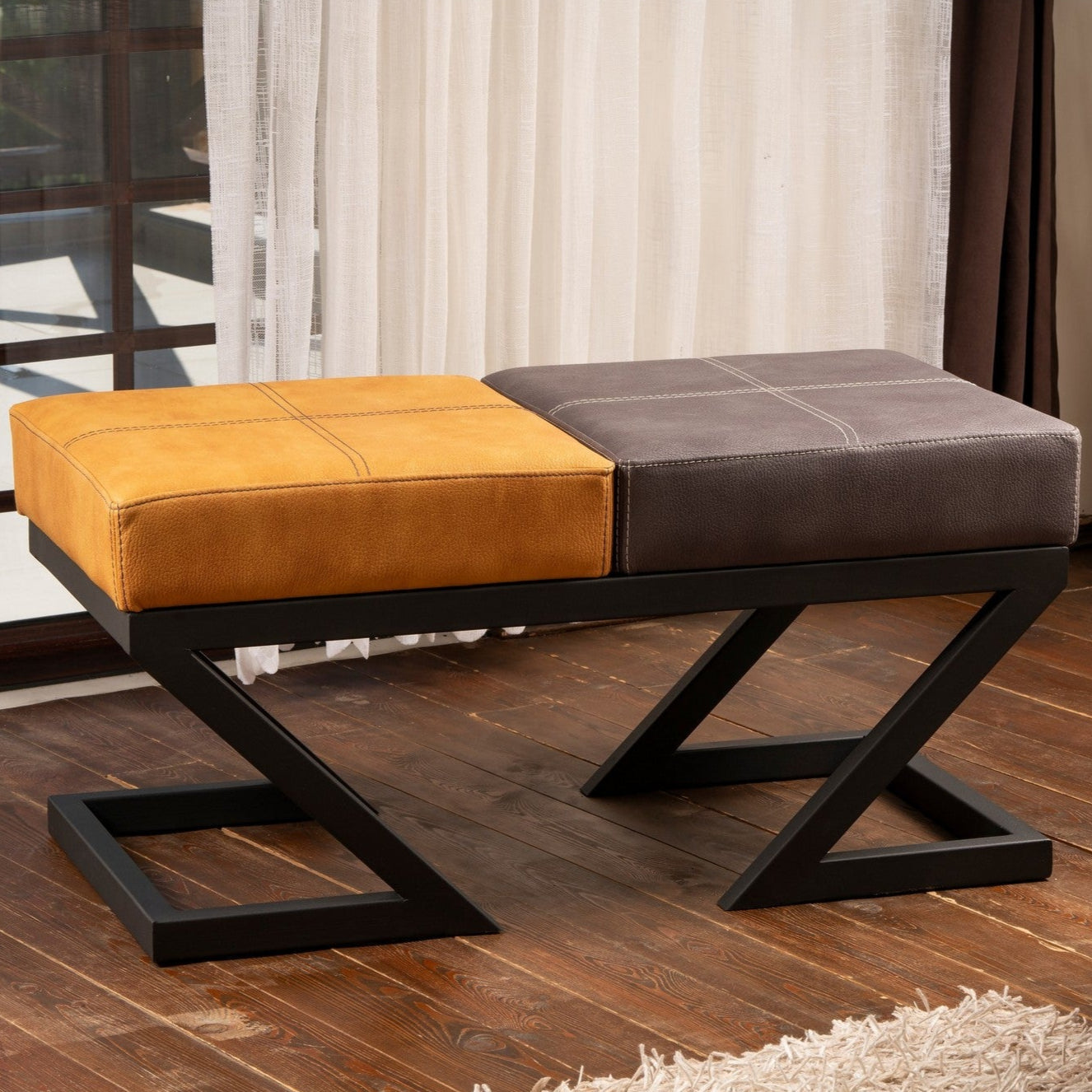 Brda - | Mustard
Anthracite Pouffe – Modern Upholstered Ottoman