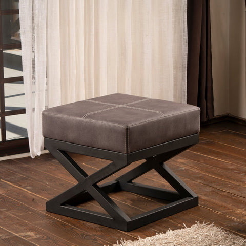 Krupa - | Anthracite Pouffe – Modern Upholstered Ottoman