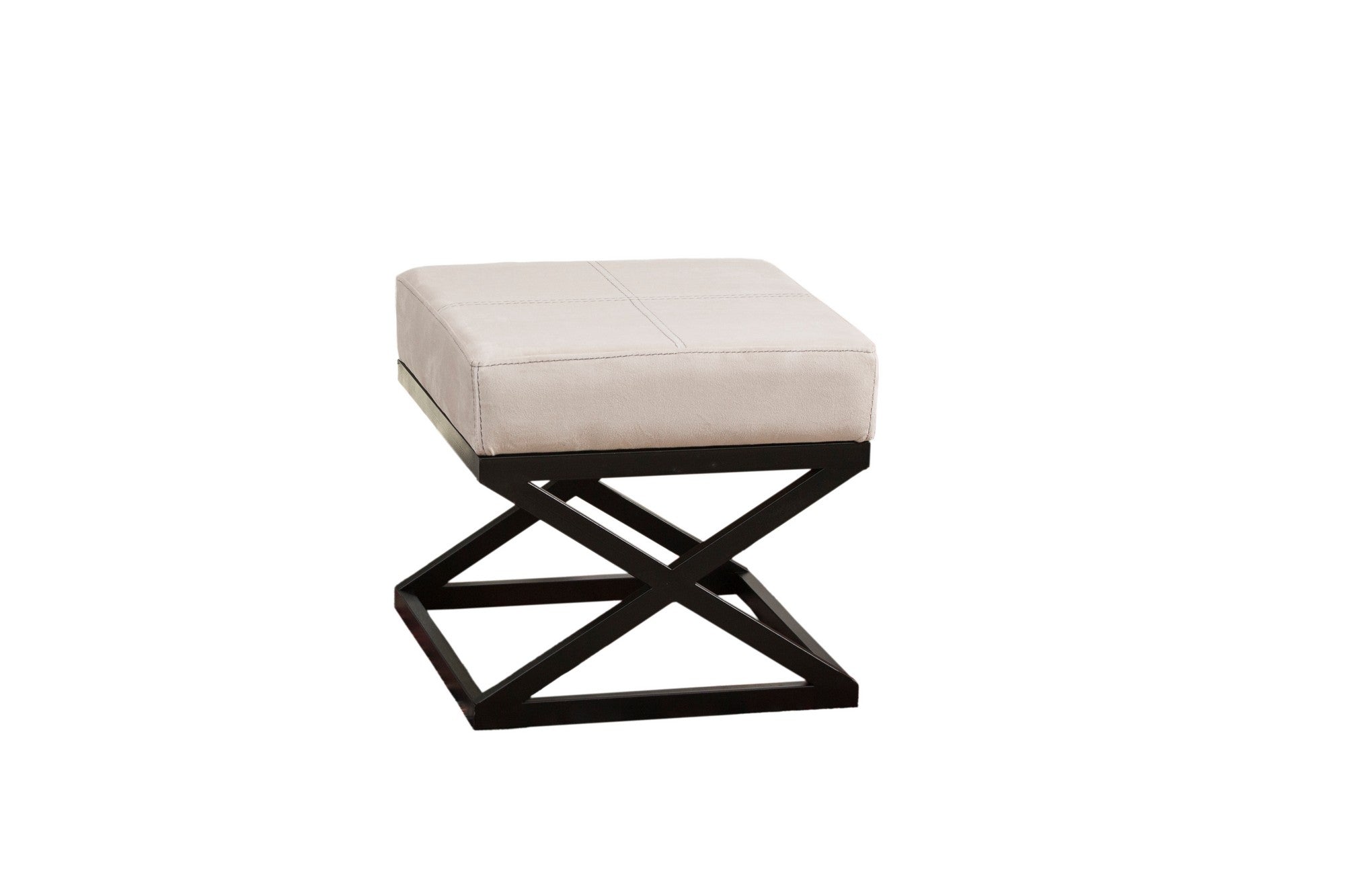 Imle  | Beige Pouffe – Modern Upholstered Ottoman