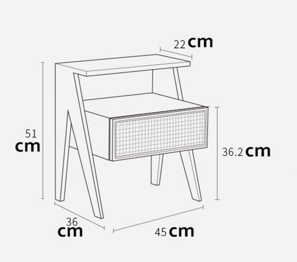Table de chevet cannage Selena
