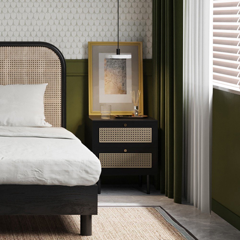 Table de chevet en cannage Kate