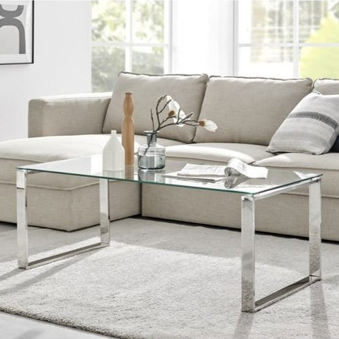 Table basse métal chromé Elina