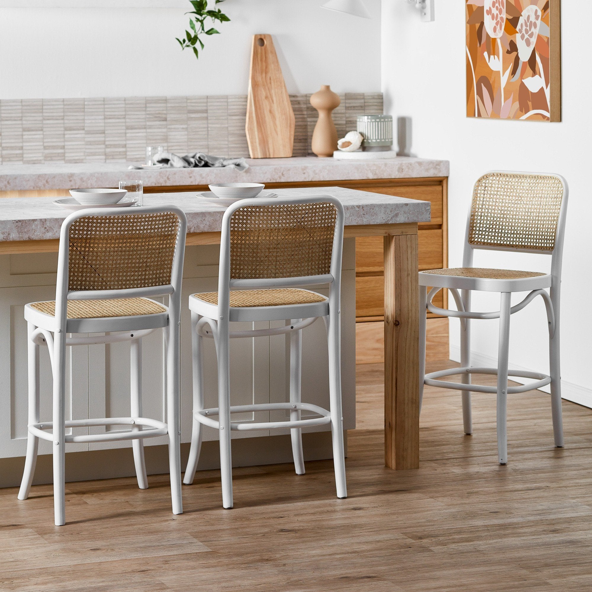 Chaise de bar vintage cannage  Lidia