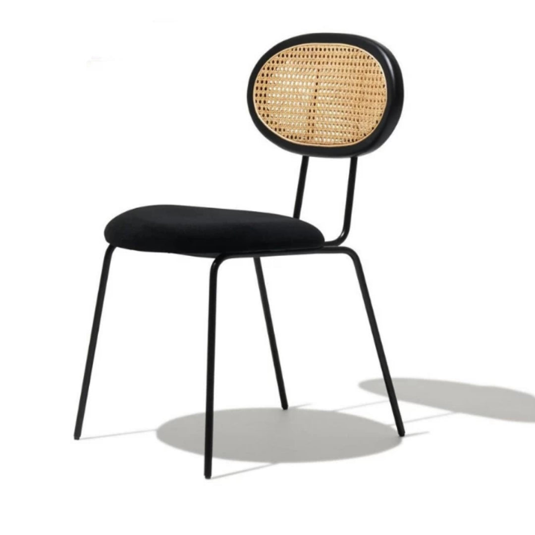 Chaise rétro velours et cannage Margaret