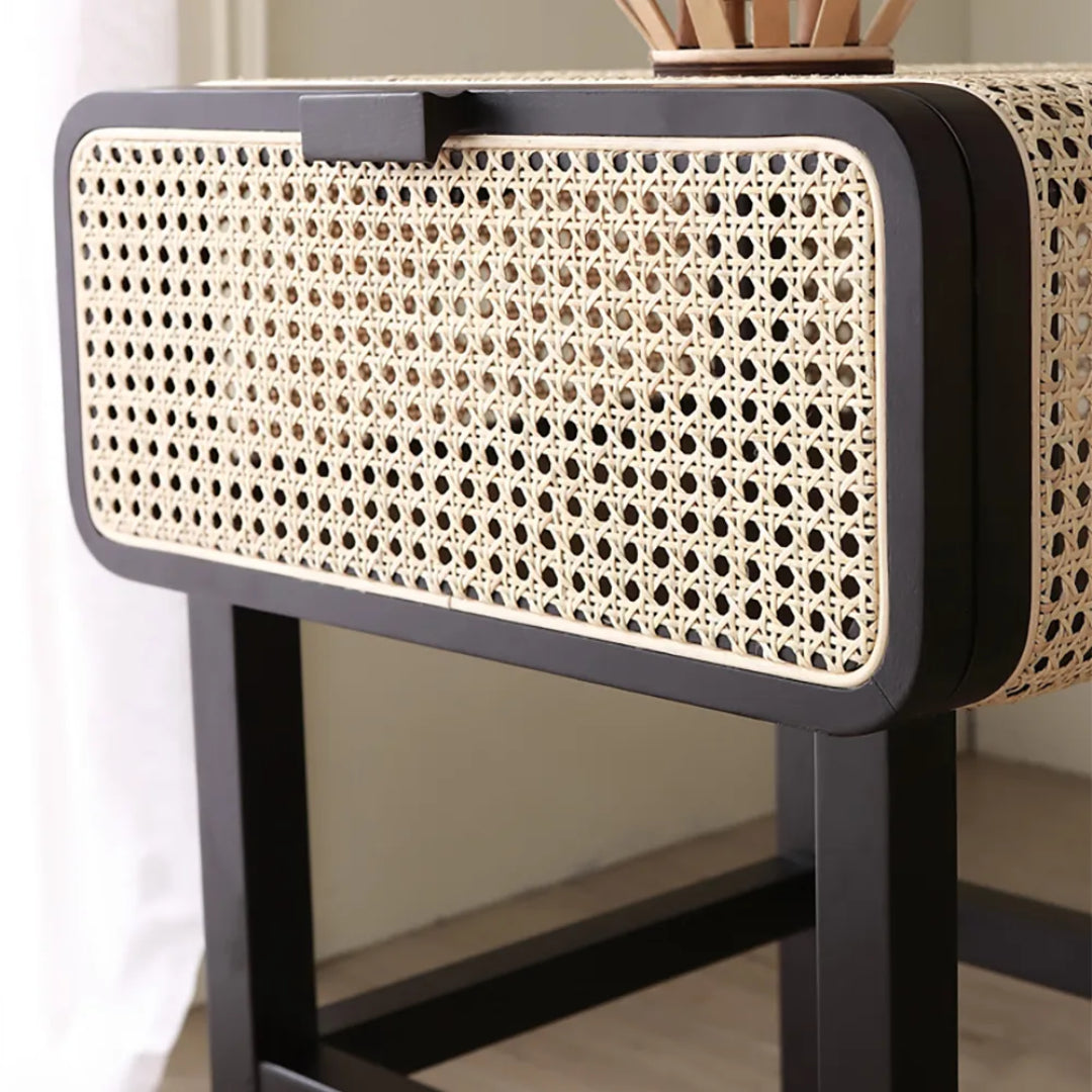 Table de nuit en bois cannage Simon