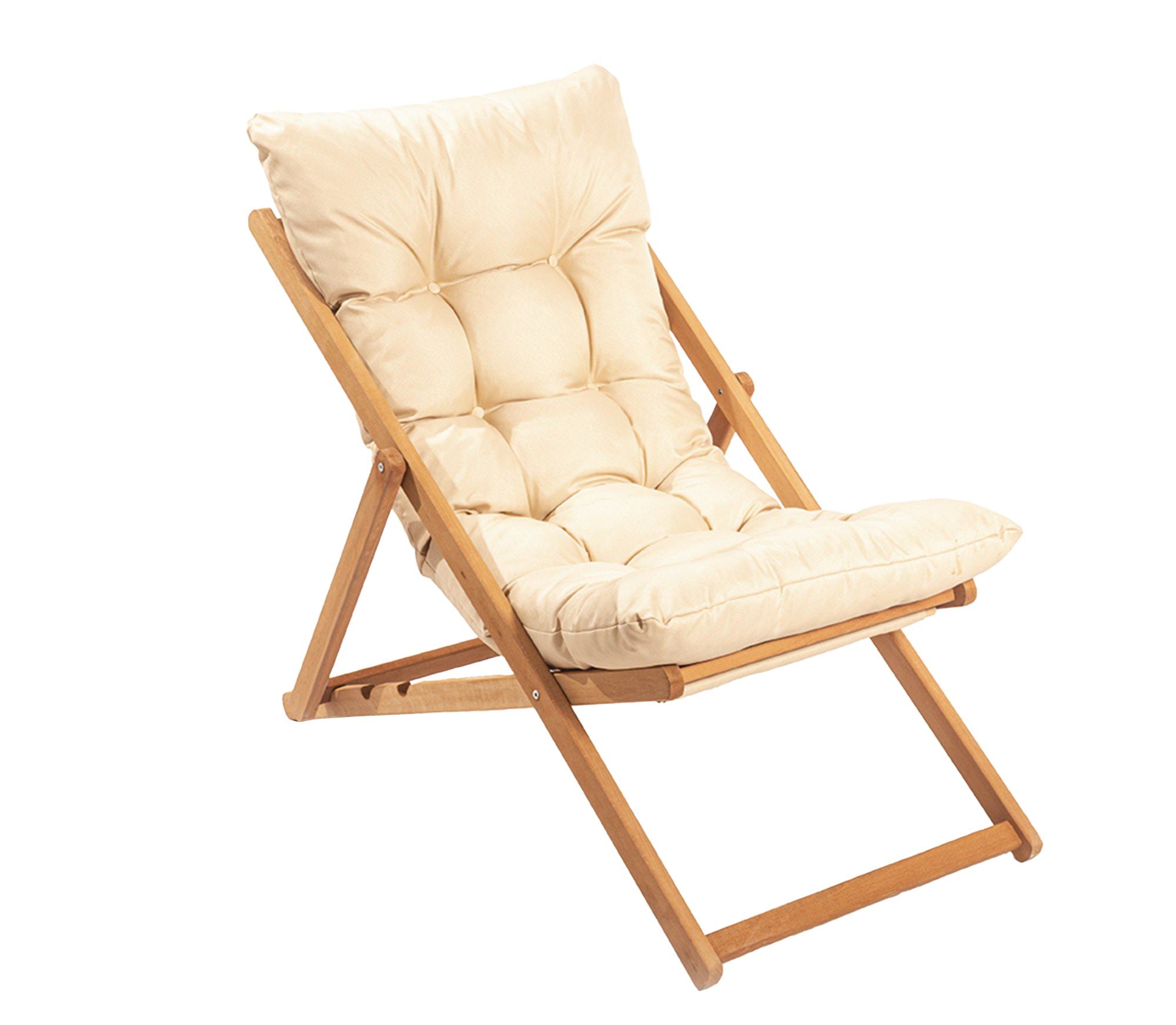 My006 Beech Wood Garden Chair in Brown and Cream – product image 2
