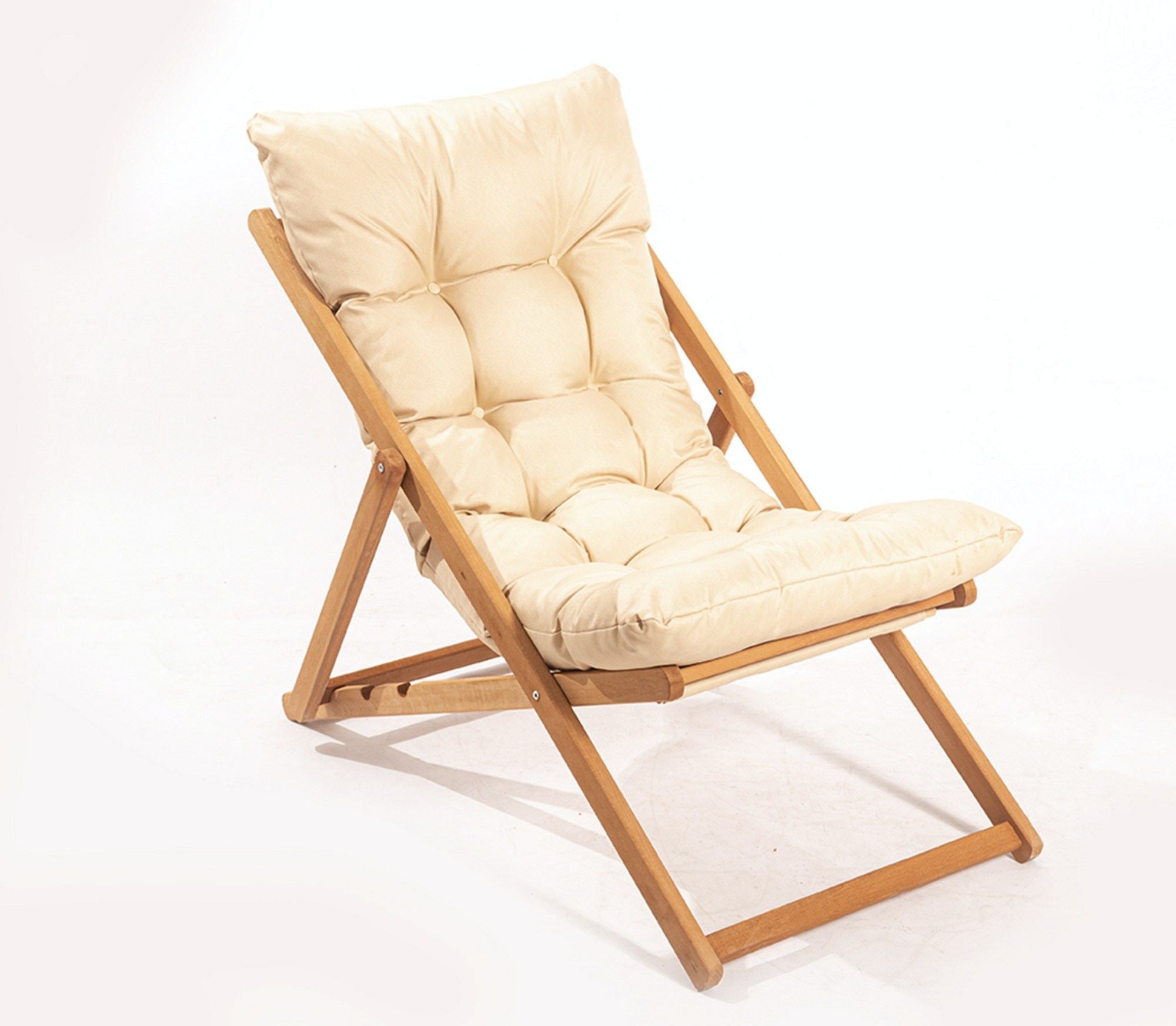 My006 Beech Wood Garden Chair in Brown and Cream – product image 3